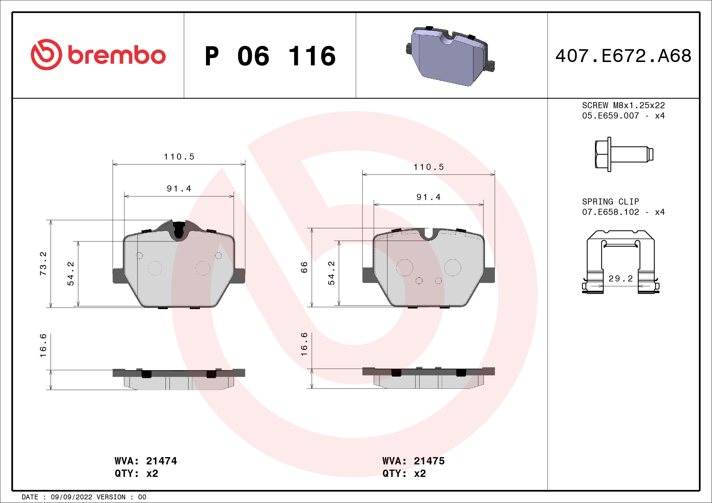 BREMBO P 06 116 Kit...