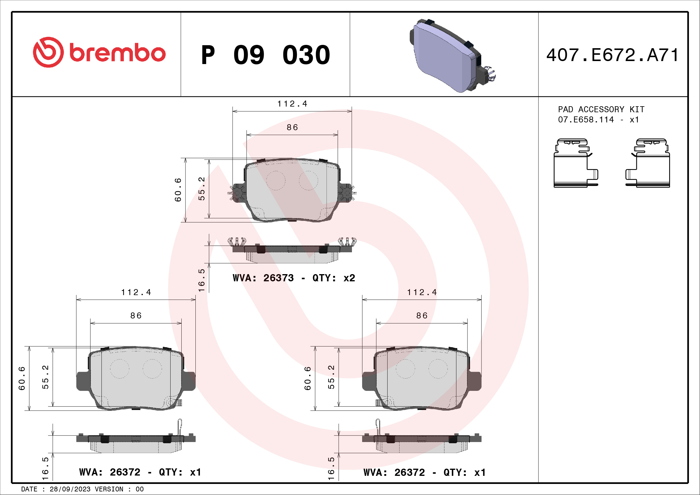 BREMBO P 09 030 Kit...