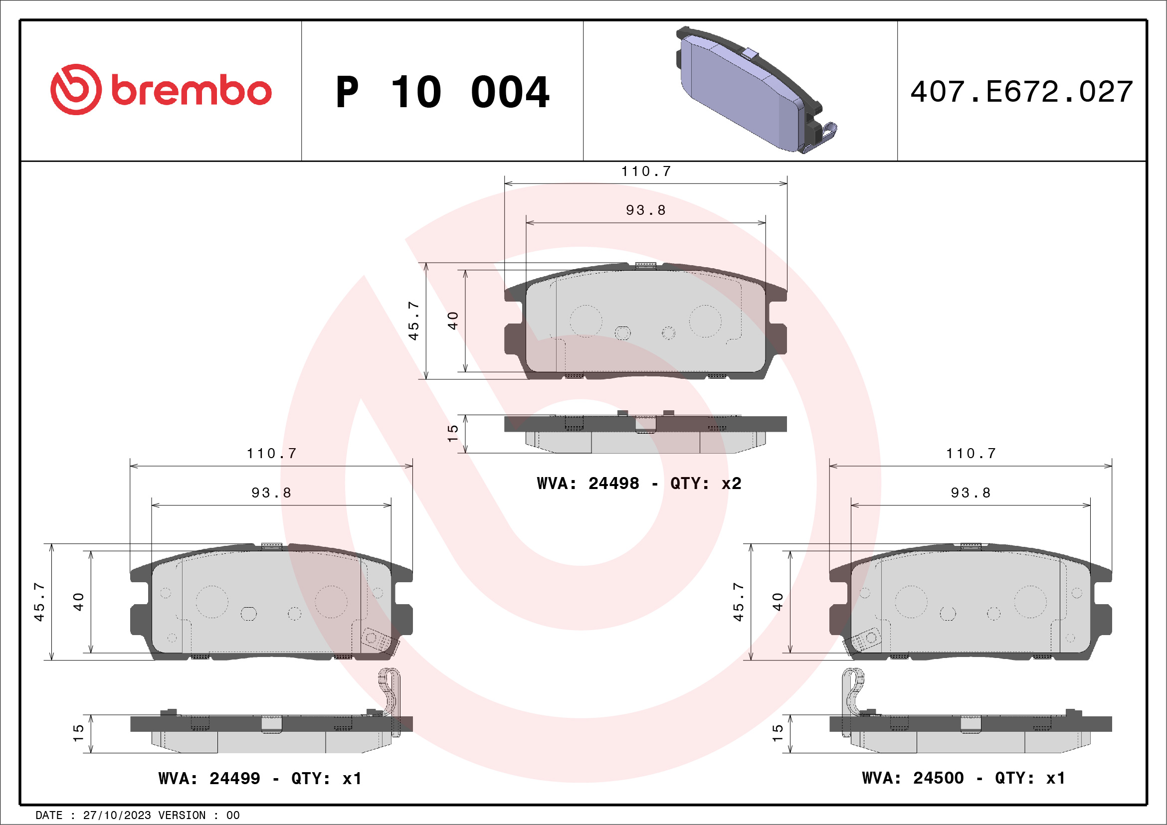 BREMBO P 10 004 PRIME LINE...