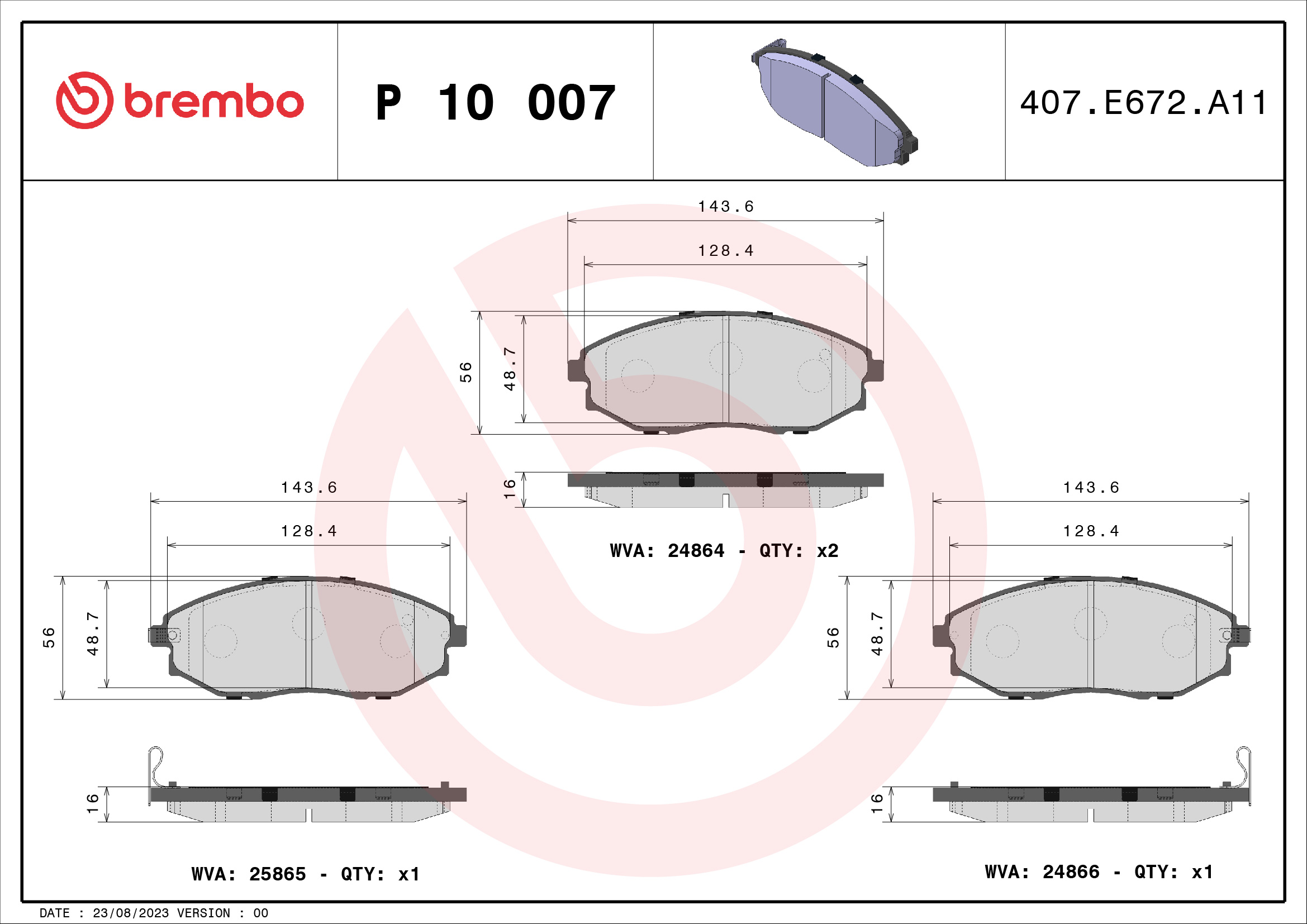 BREMBO P 10 007 Kit...