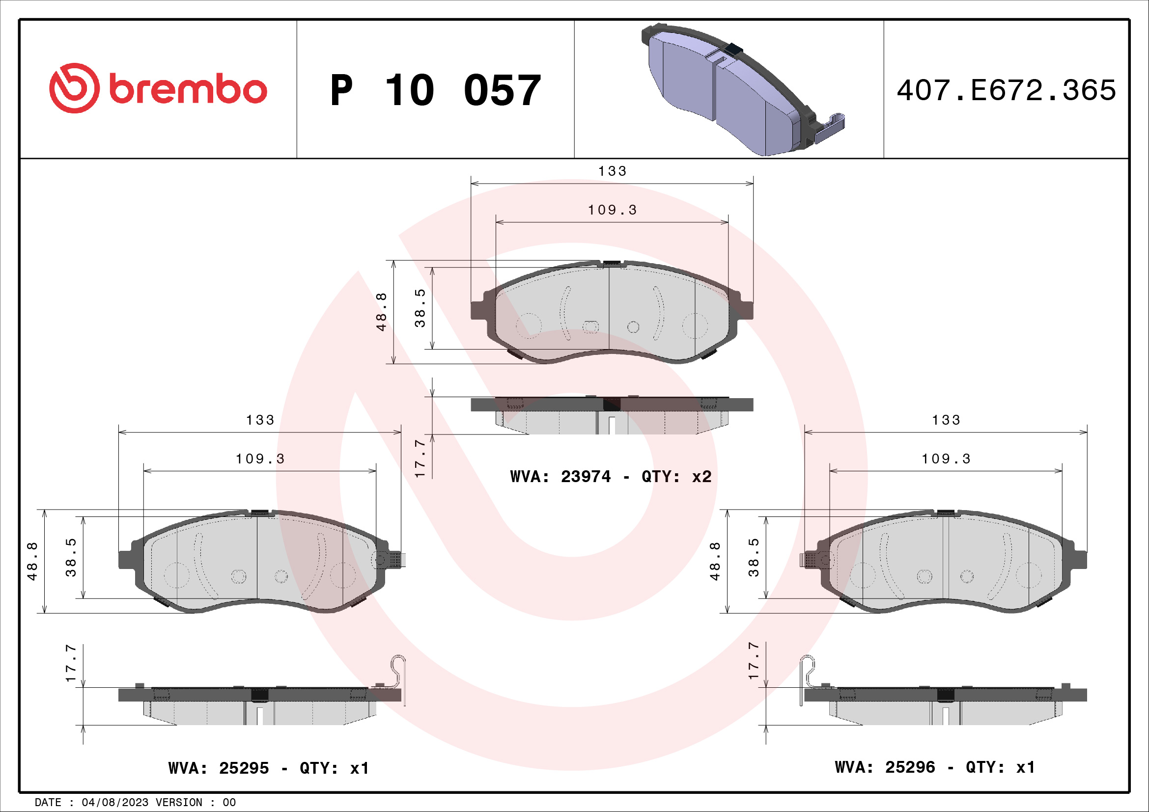 BREMBO P 10 057 Kit...