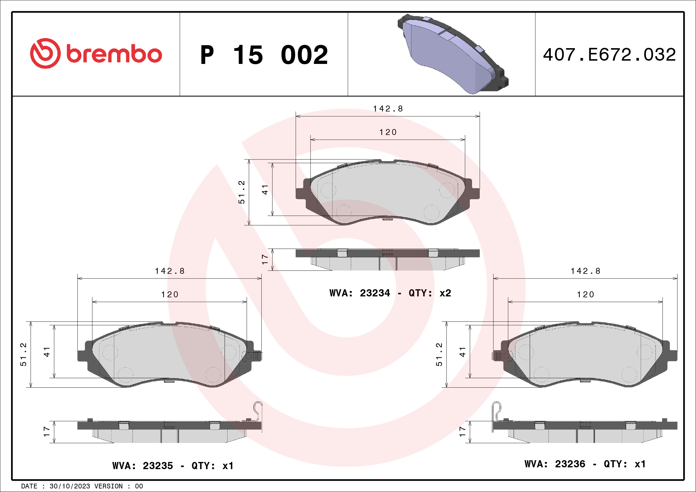 BREMBO P 15 002 Kit...