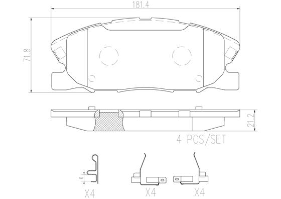 BREMBO P18037N PRIME LINE - Ceramic Bremsbelagsatz, Scheibenbremse