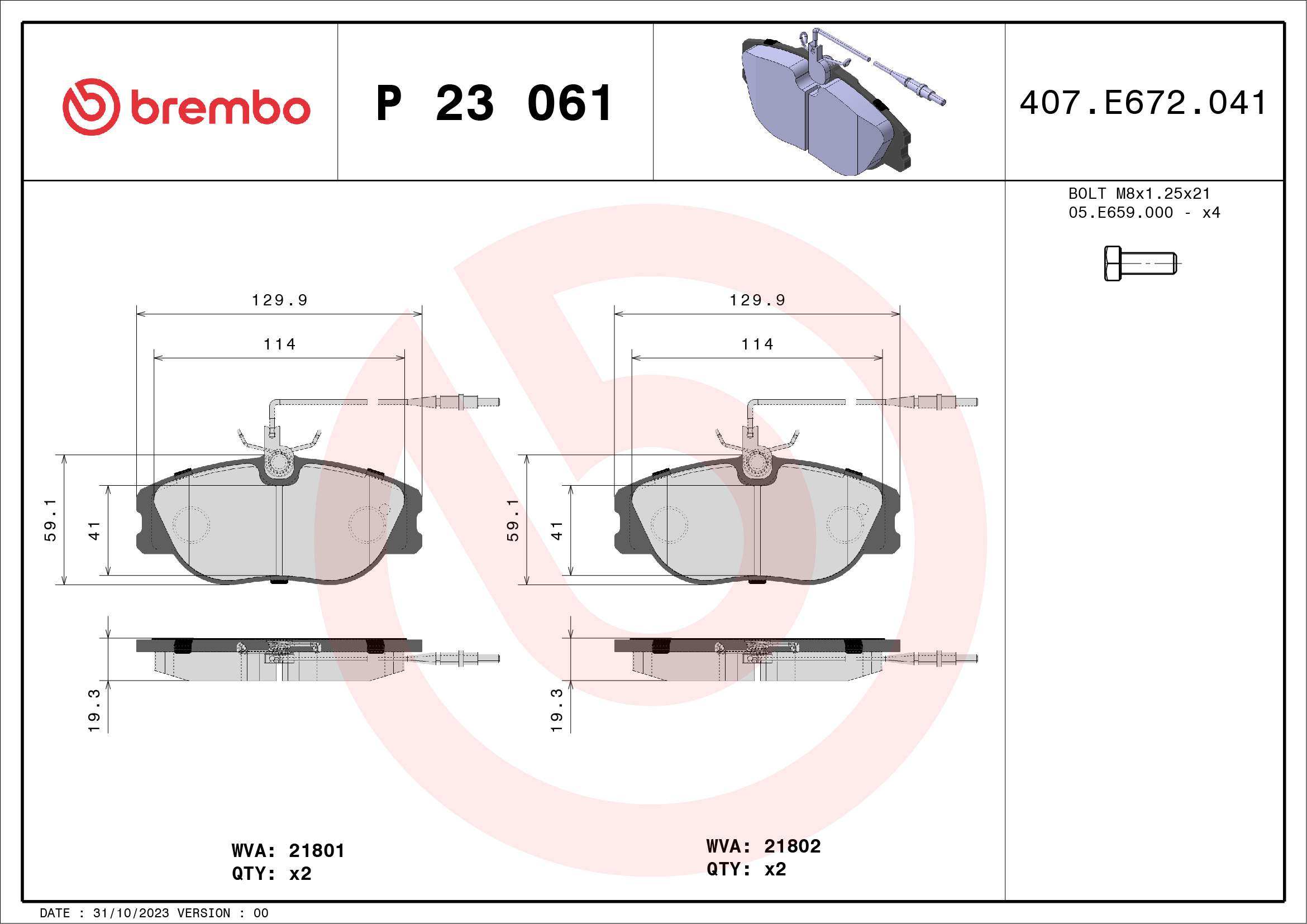 BREMBO P 23 061 Kit...