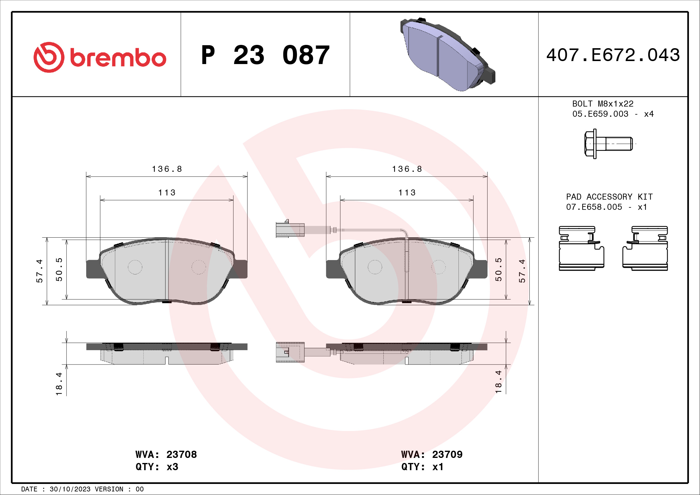 BREMBO P 23 087 Kit...
