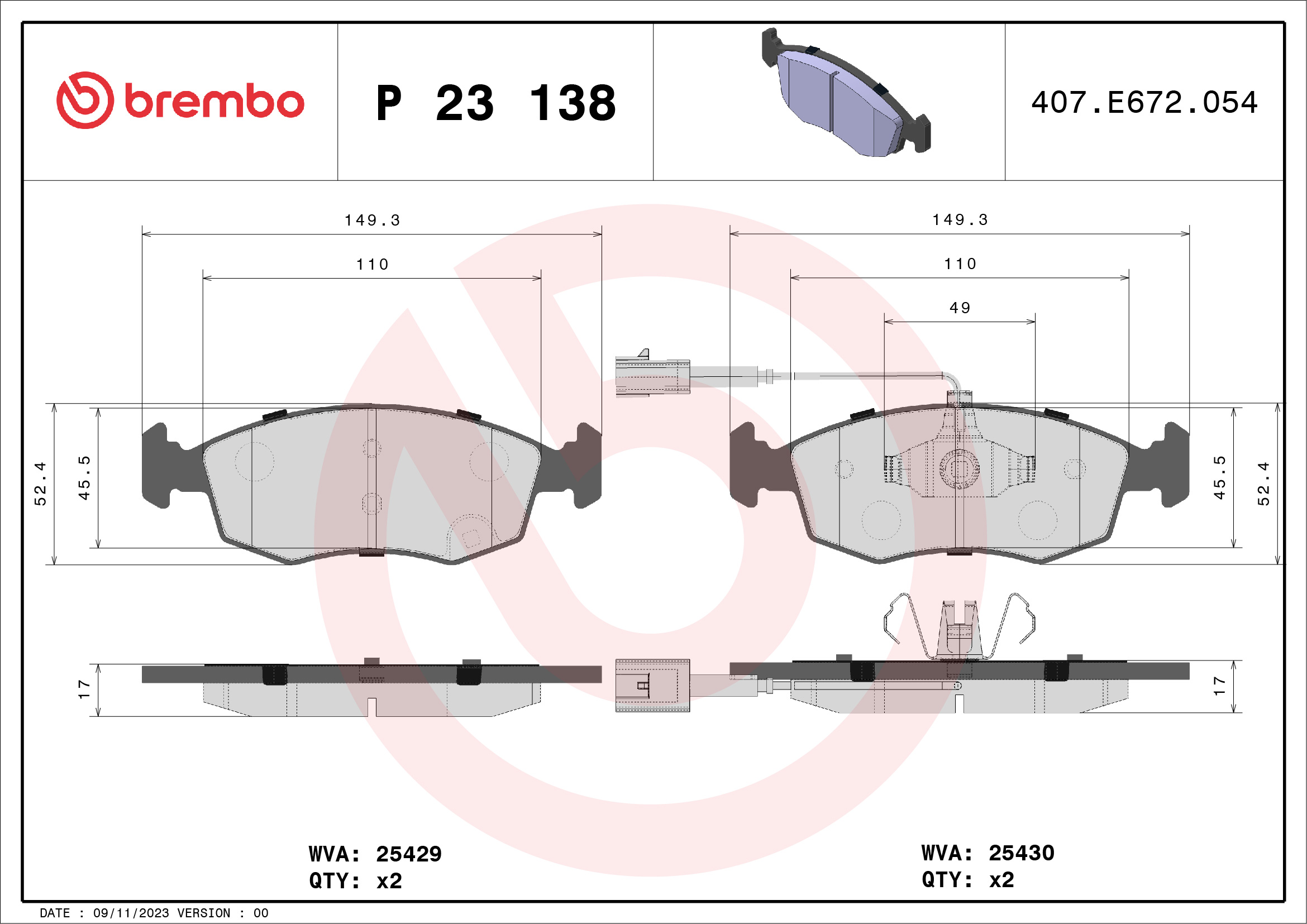 BREMBO P 23 138 Kit...