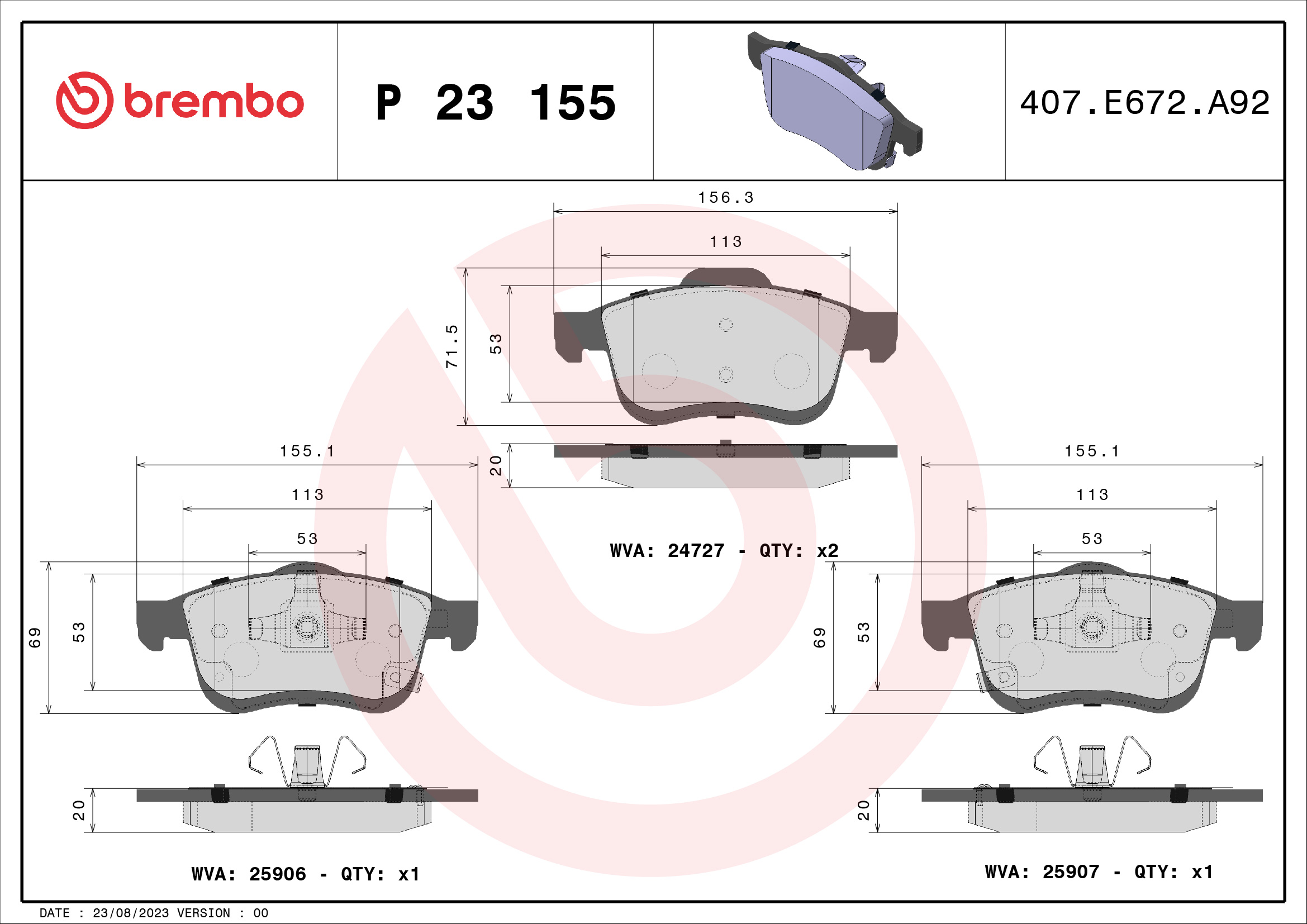 BREMBO P 23 155 PRIME LINE...