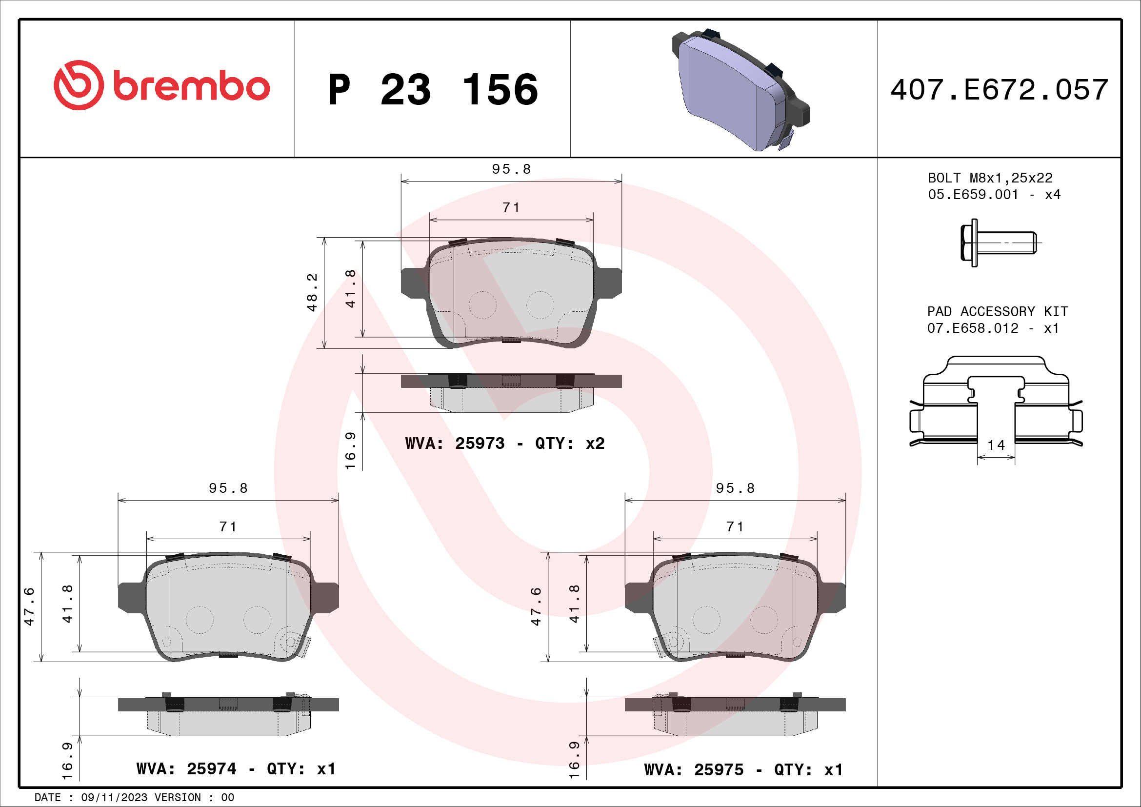 BREMBO P 23 156 Kit...