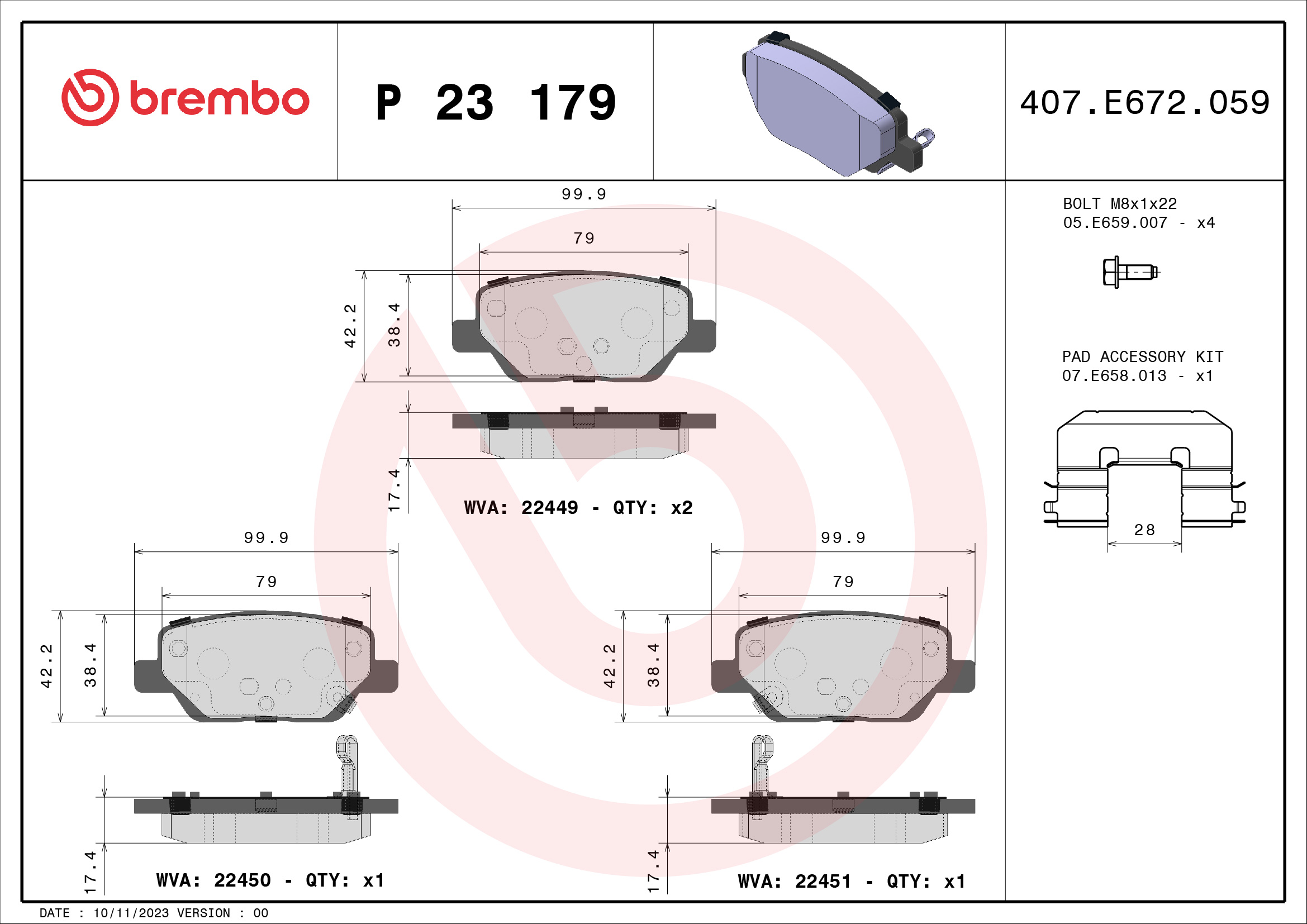 BREMBO P 23 179 Kit...