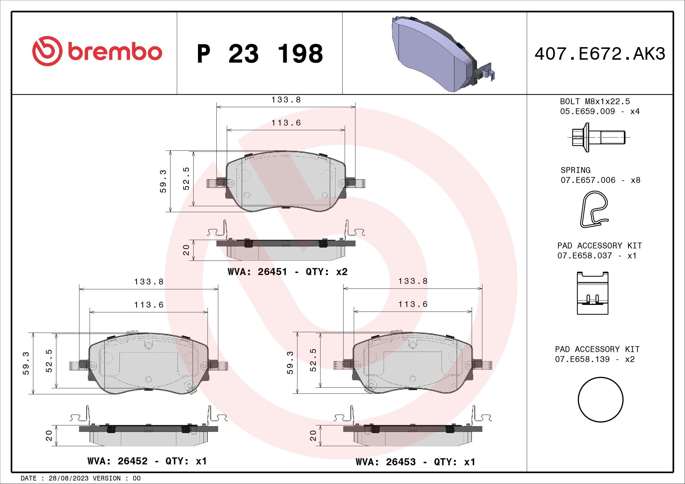 BREMBO P 23 198 Kit...