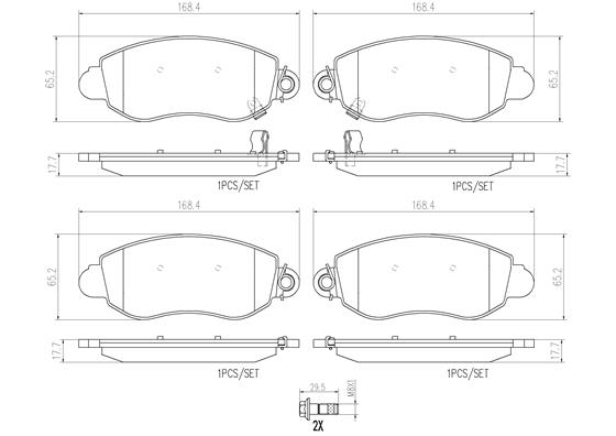 BREMBO P24052N PRIME LINE - Ceramic Bremsbelagsatz, Scheibenbremse