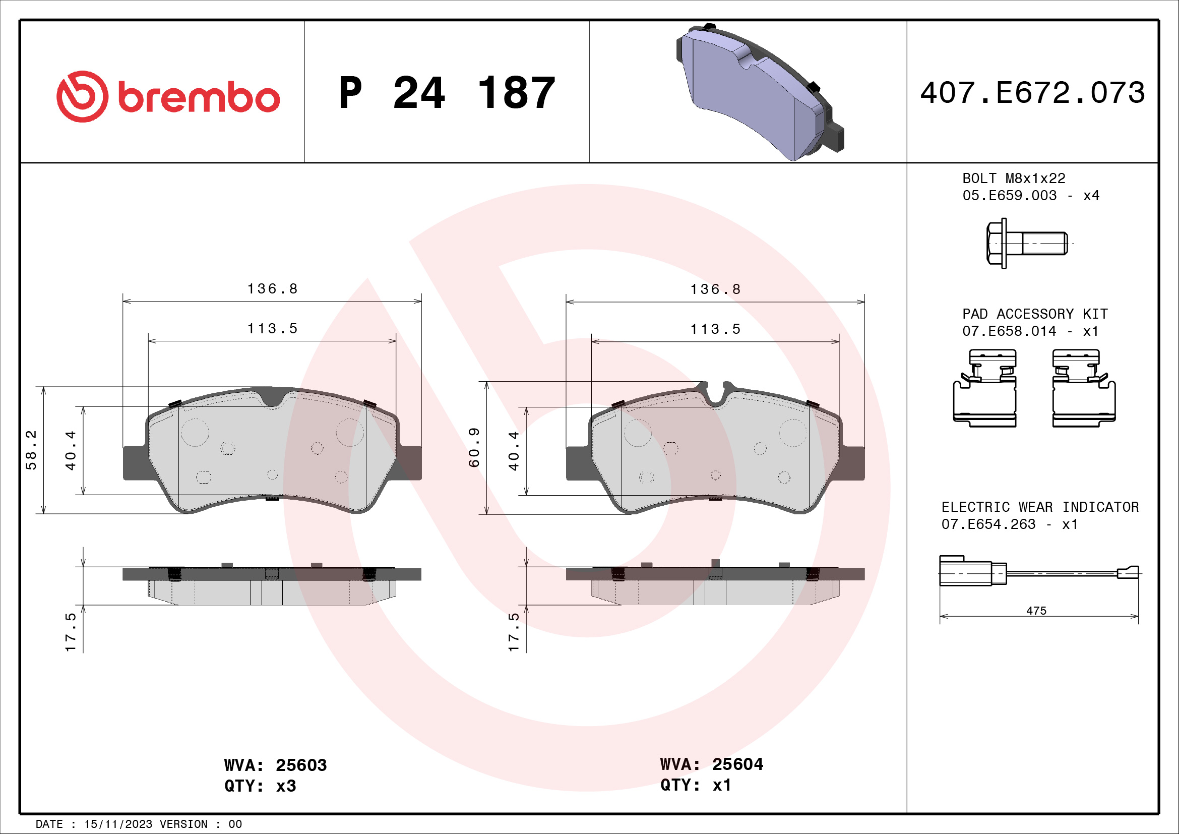 BREMBO P 24 187 Kit...