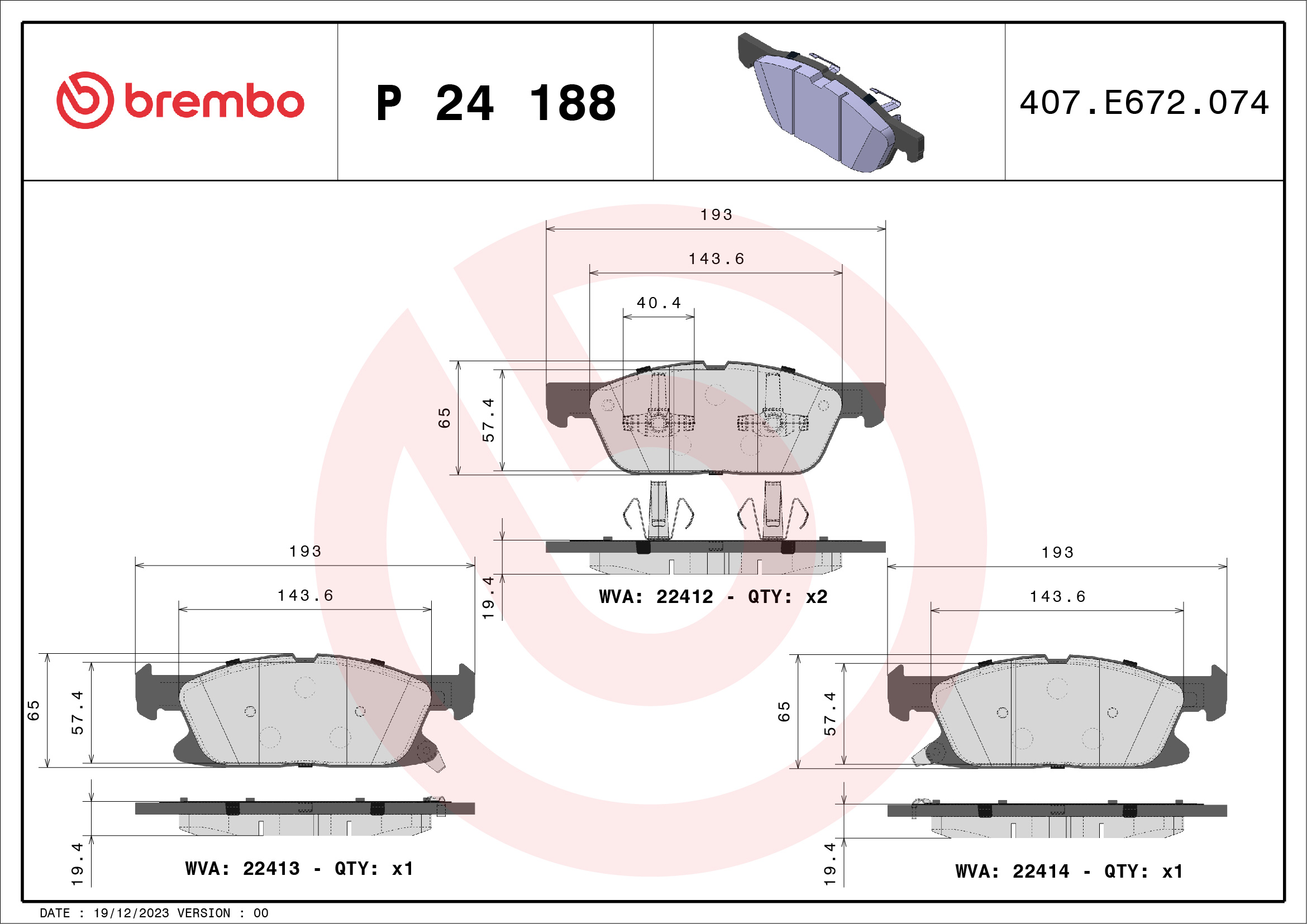BREMBO P 24 188 Kit...