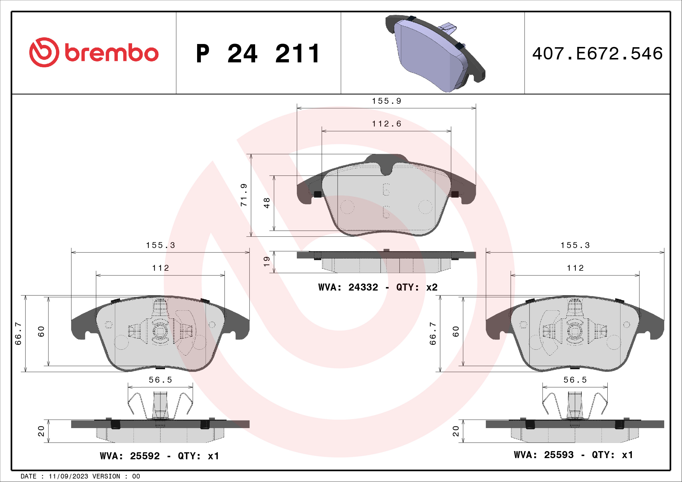 BREMBO P 24 211 Kit...