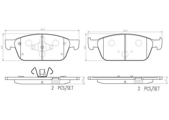 BREMBO P24224N PRIME LINE - Ceramic Bremsbelagsatz, Scheibenbremse