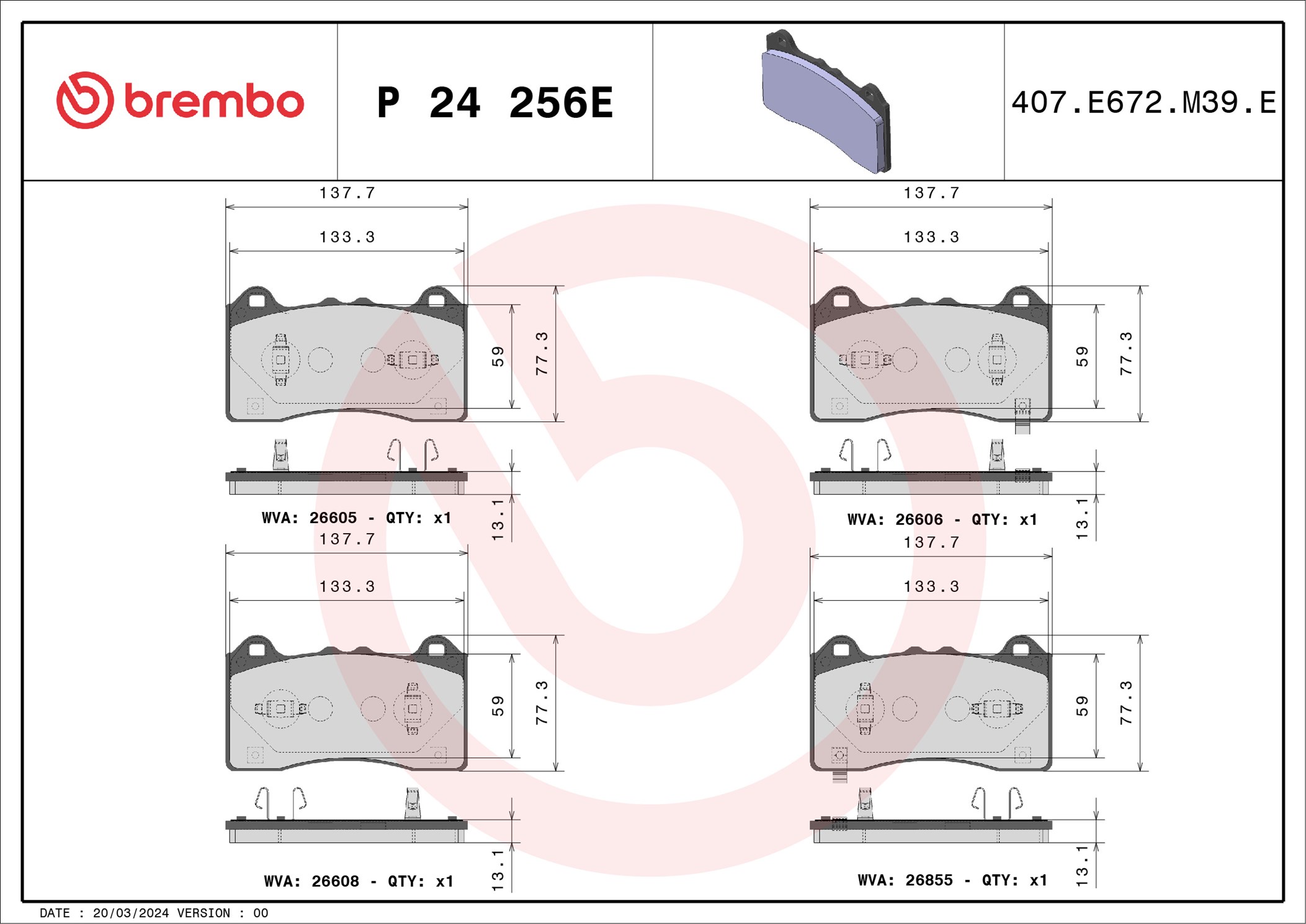 BREMBO P 24 256E BEYOND...