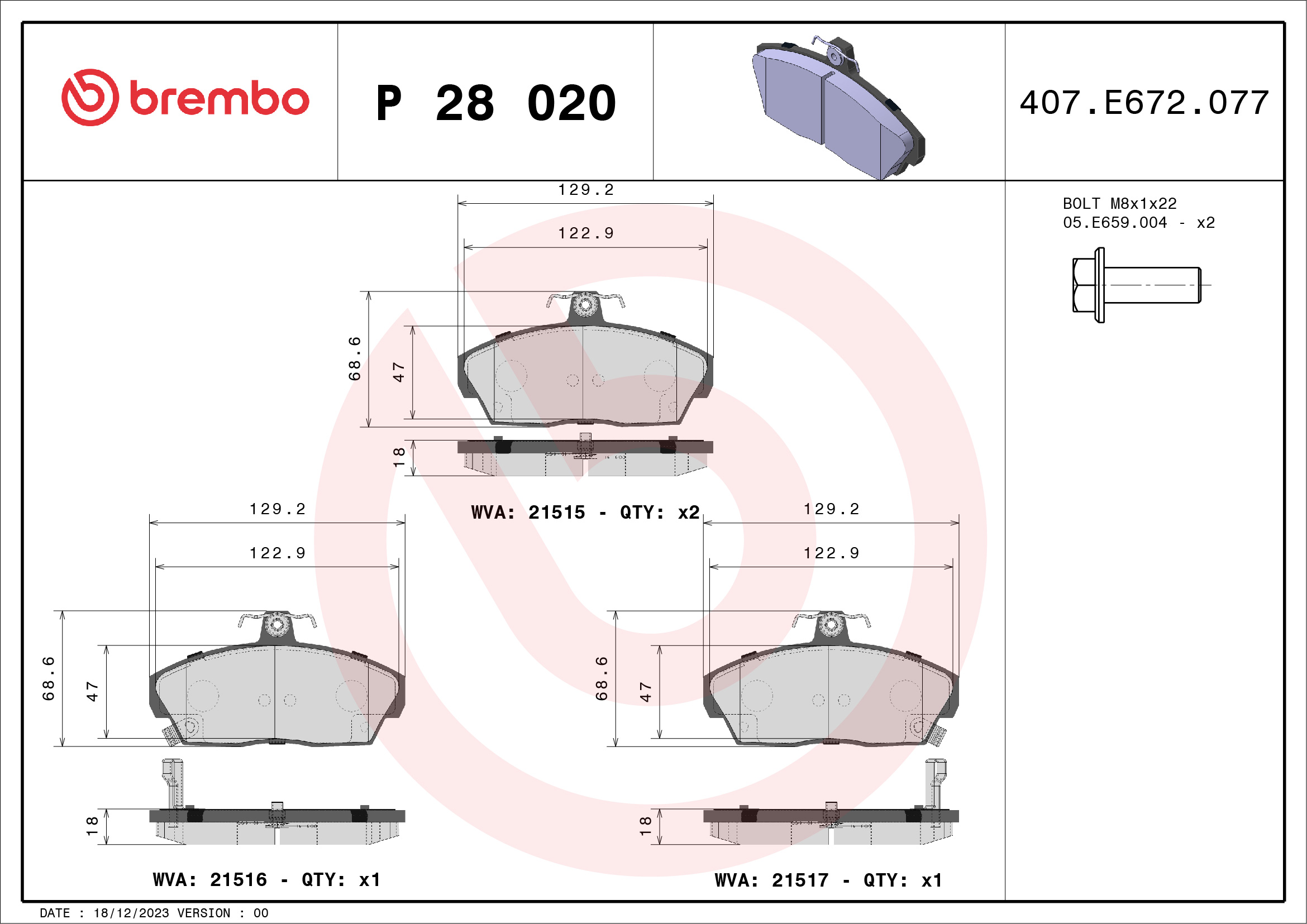 BREMBO P 28 020...