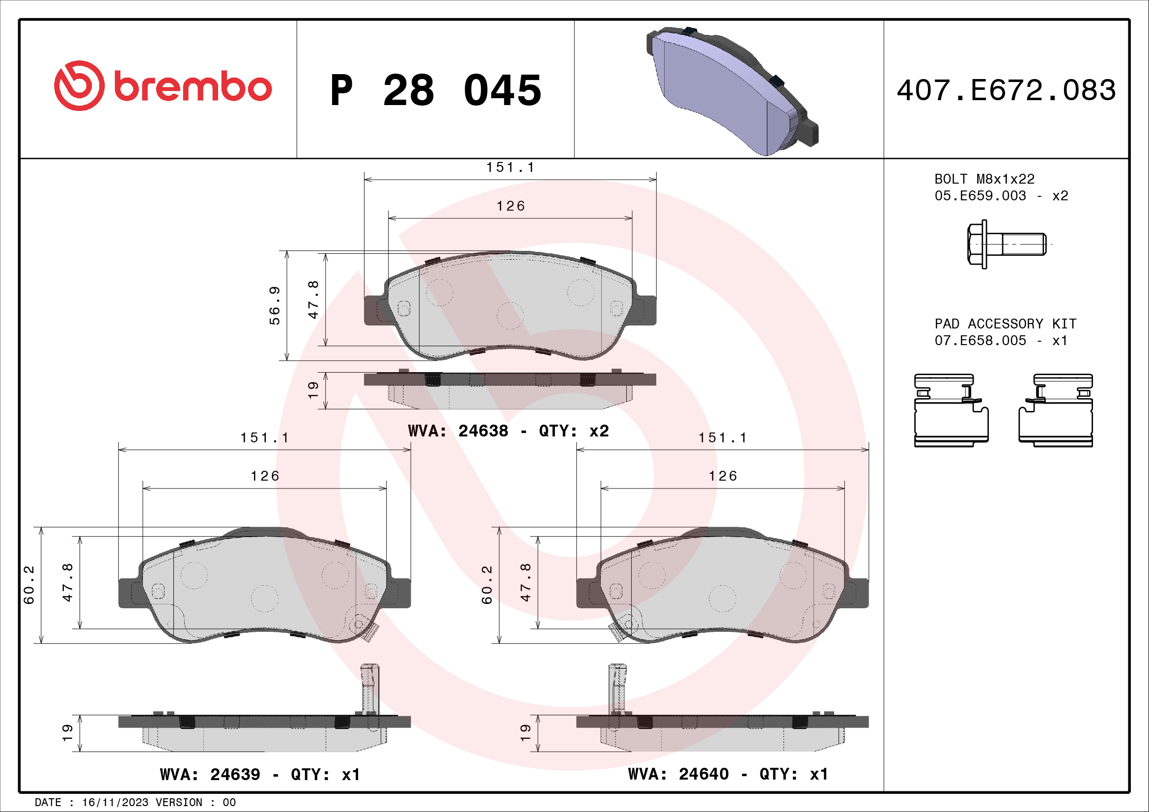 BREMBO P 28 045 PRIME LINE...