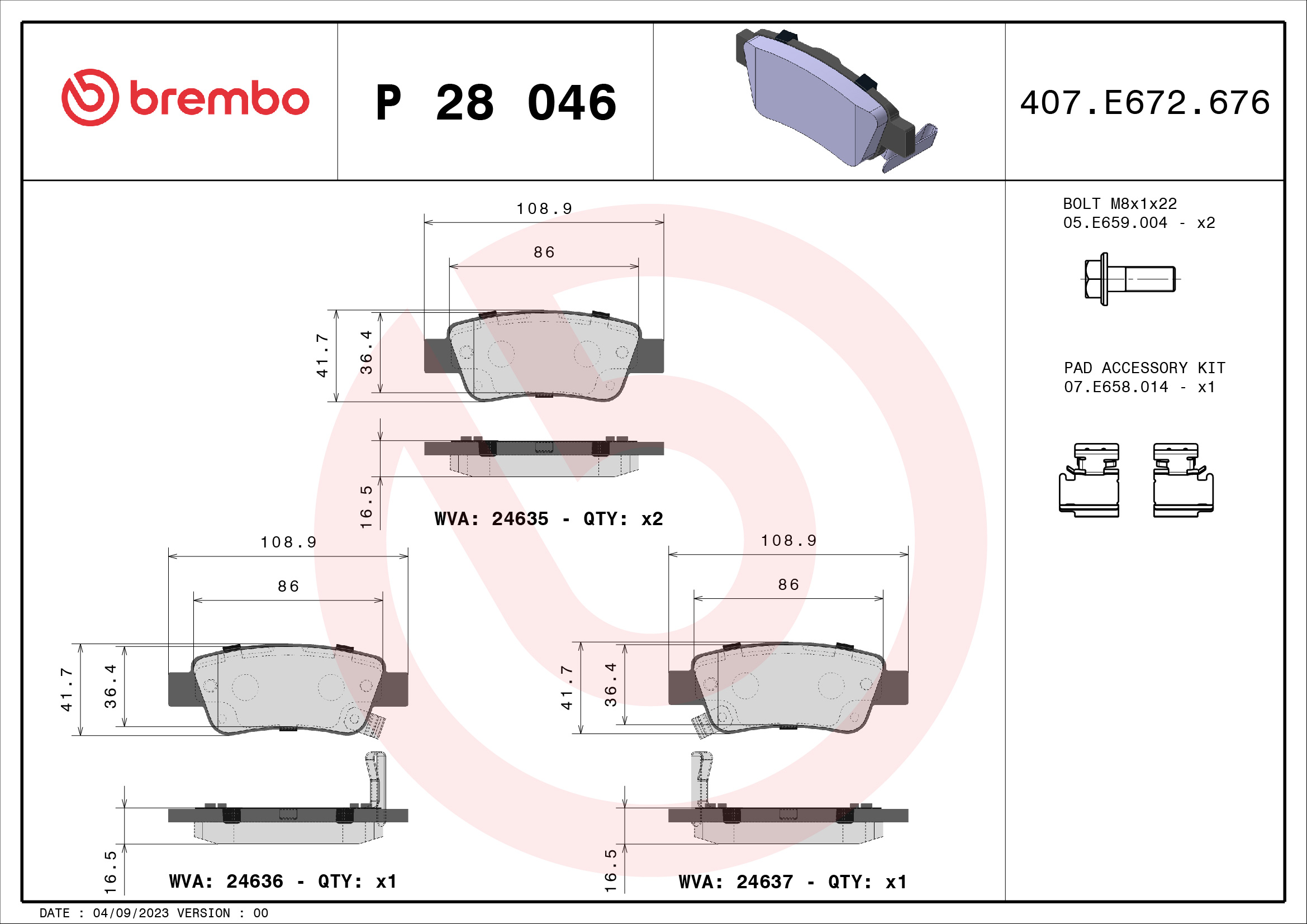 BREMBO P 28 046 PRIME LINE...