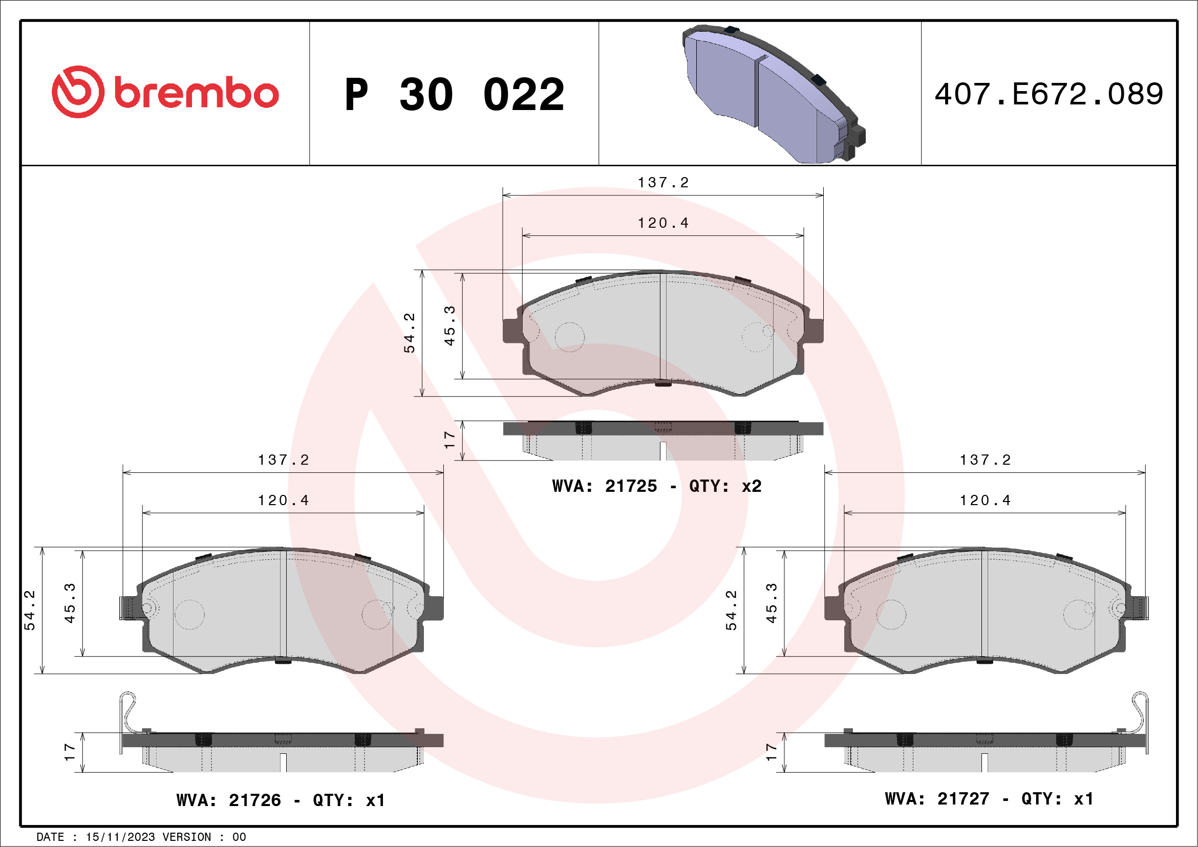 BREMBO P 30 022 Kit...