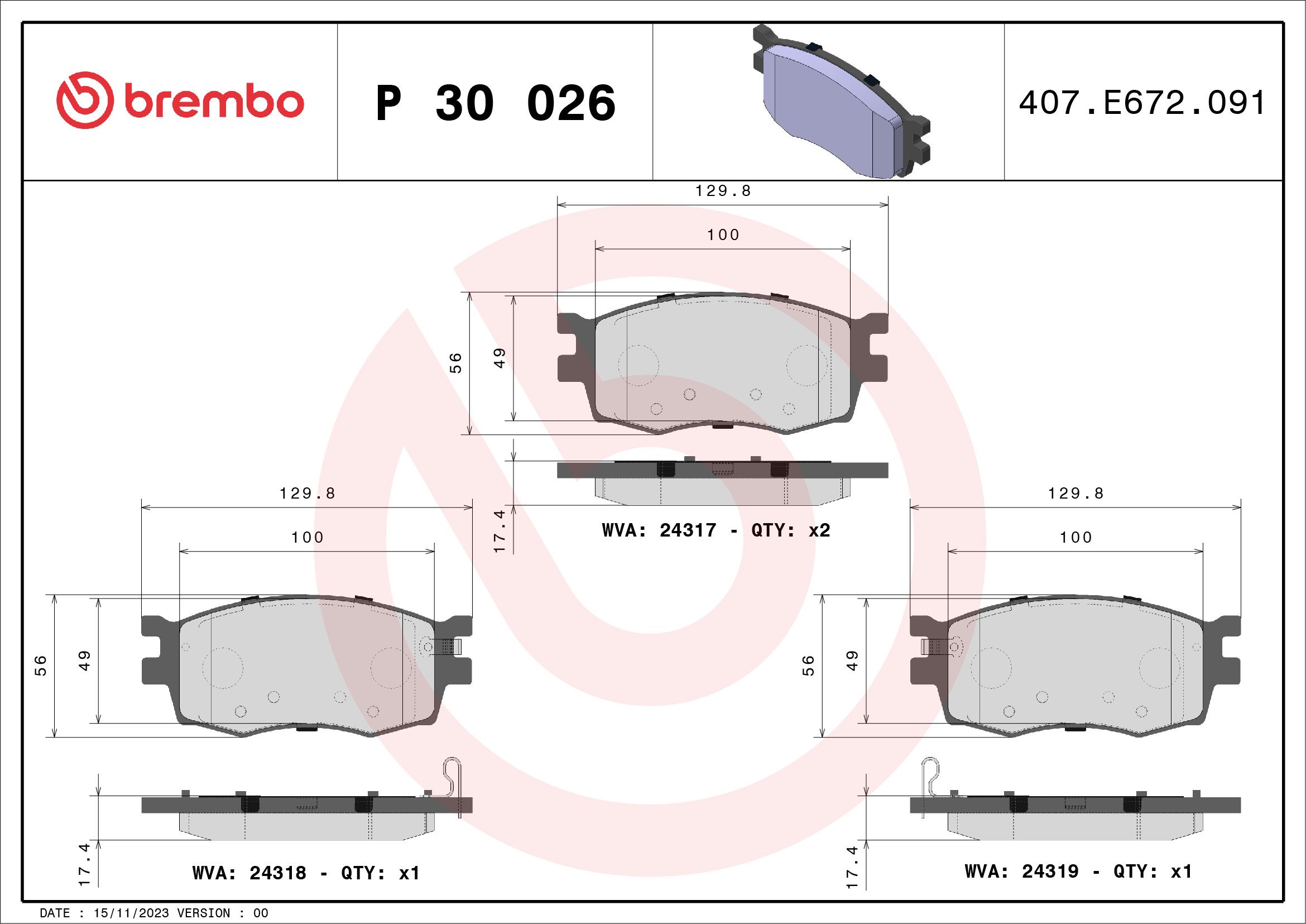 BREMBO P 30 026 Kit...