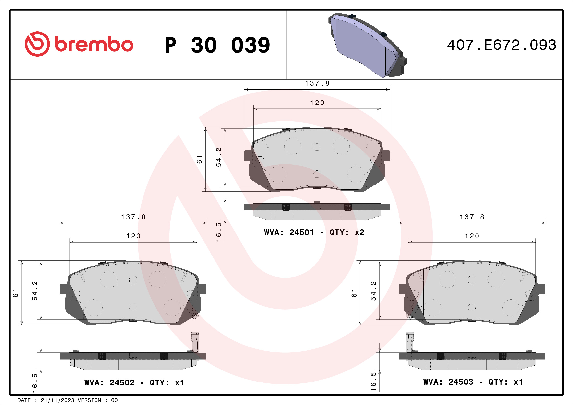 BREMBO P 30 039...