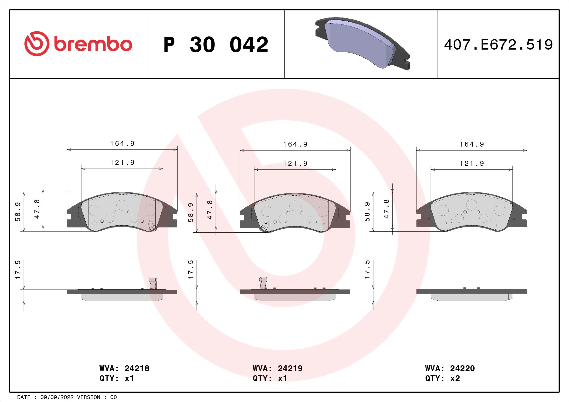 BREMBO P 30 042 Kit...