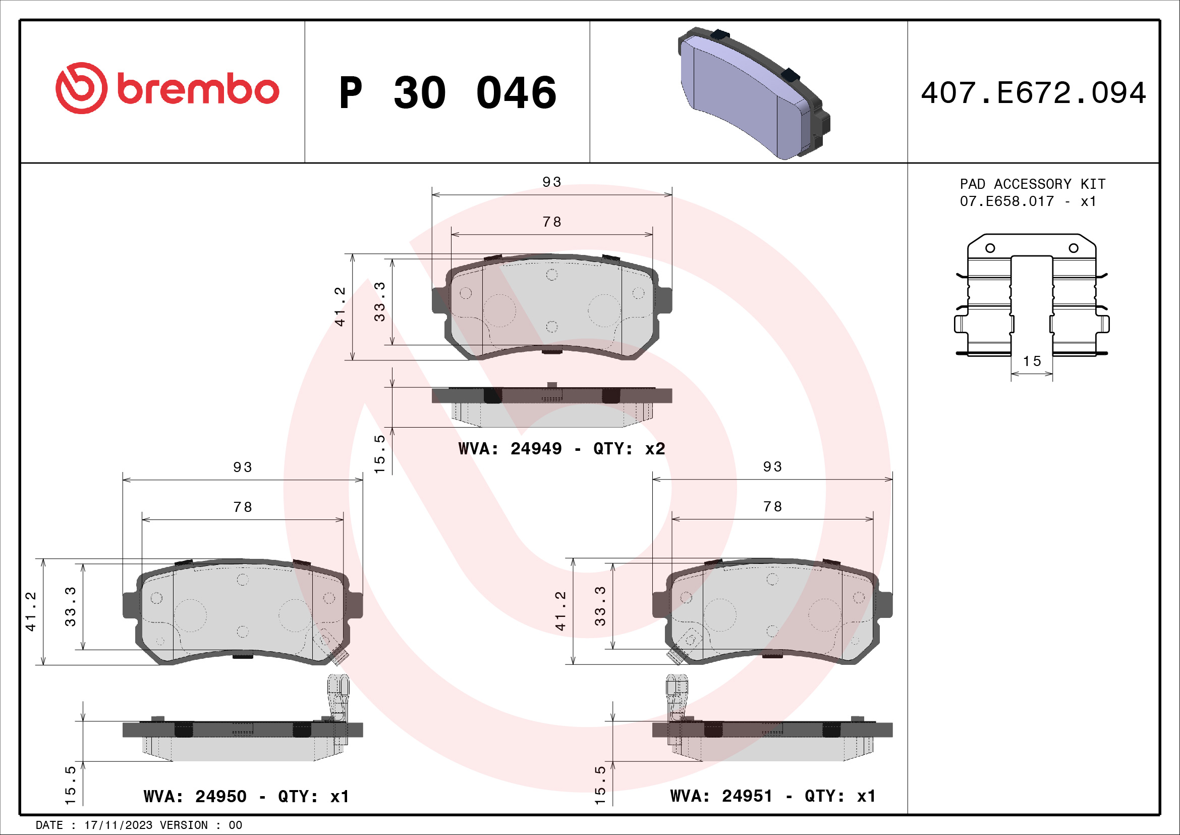 BREMBO P 30 046 Kit...