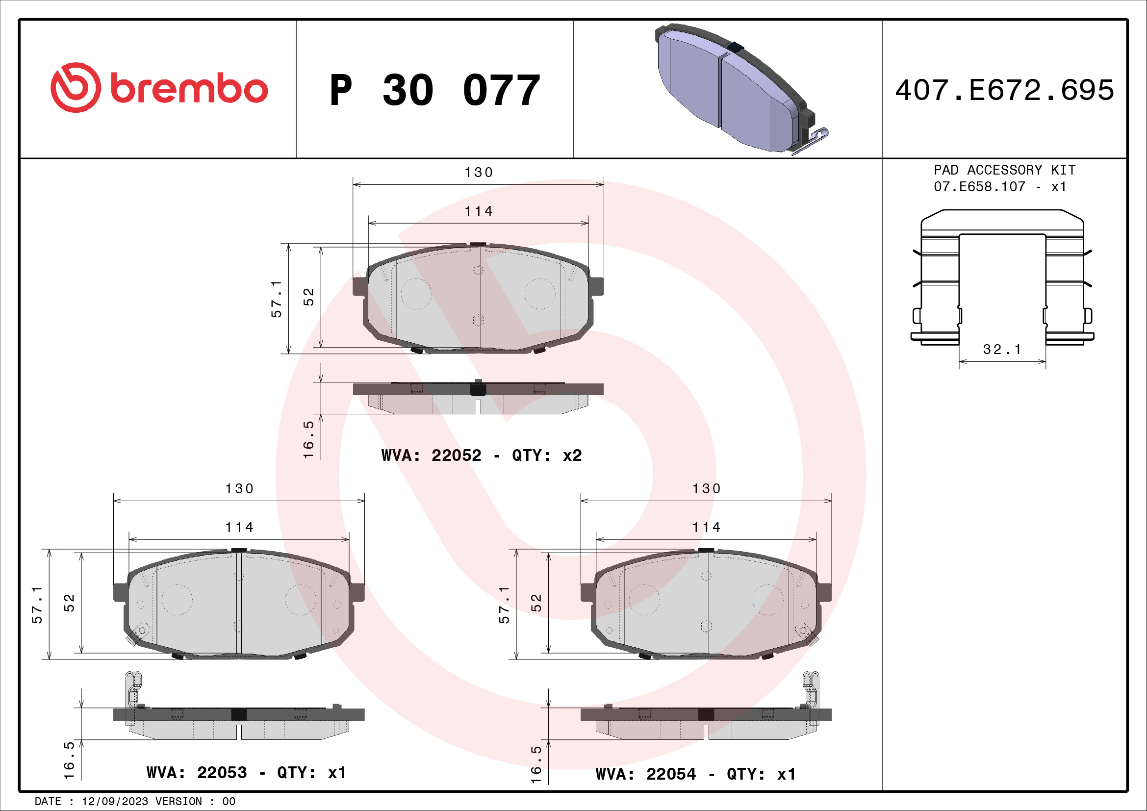 BREMBO P 30 077 Sada...