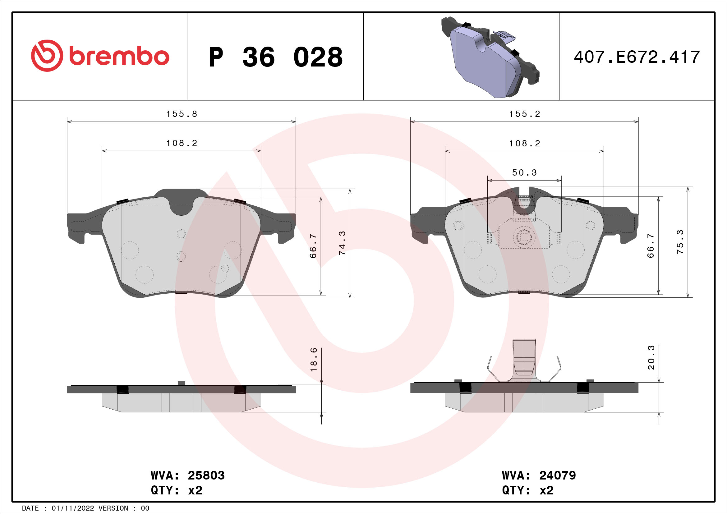 BREMBO P 36 028 Sada...