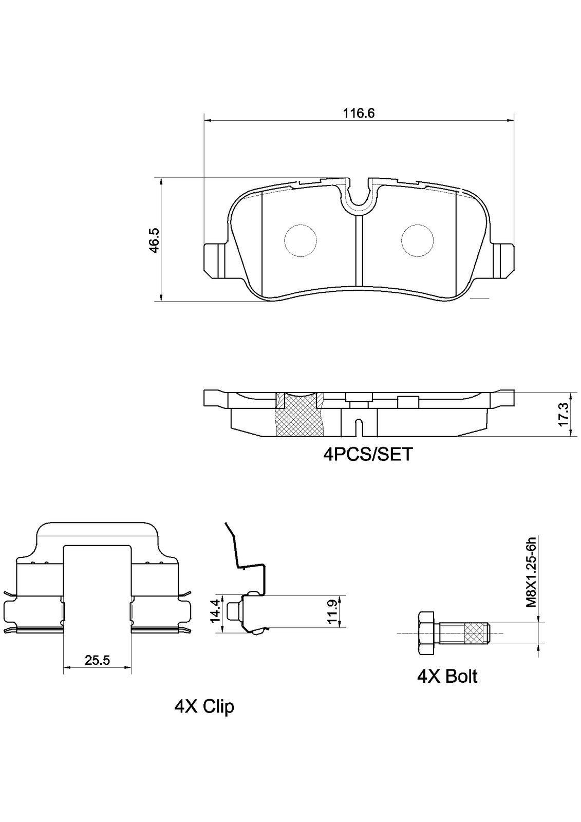 BREMBO P 44 013X XTRA LINE Sada brzdových platničiek kotúčovej brzdy
