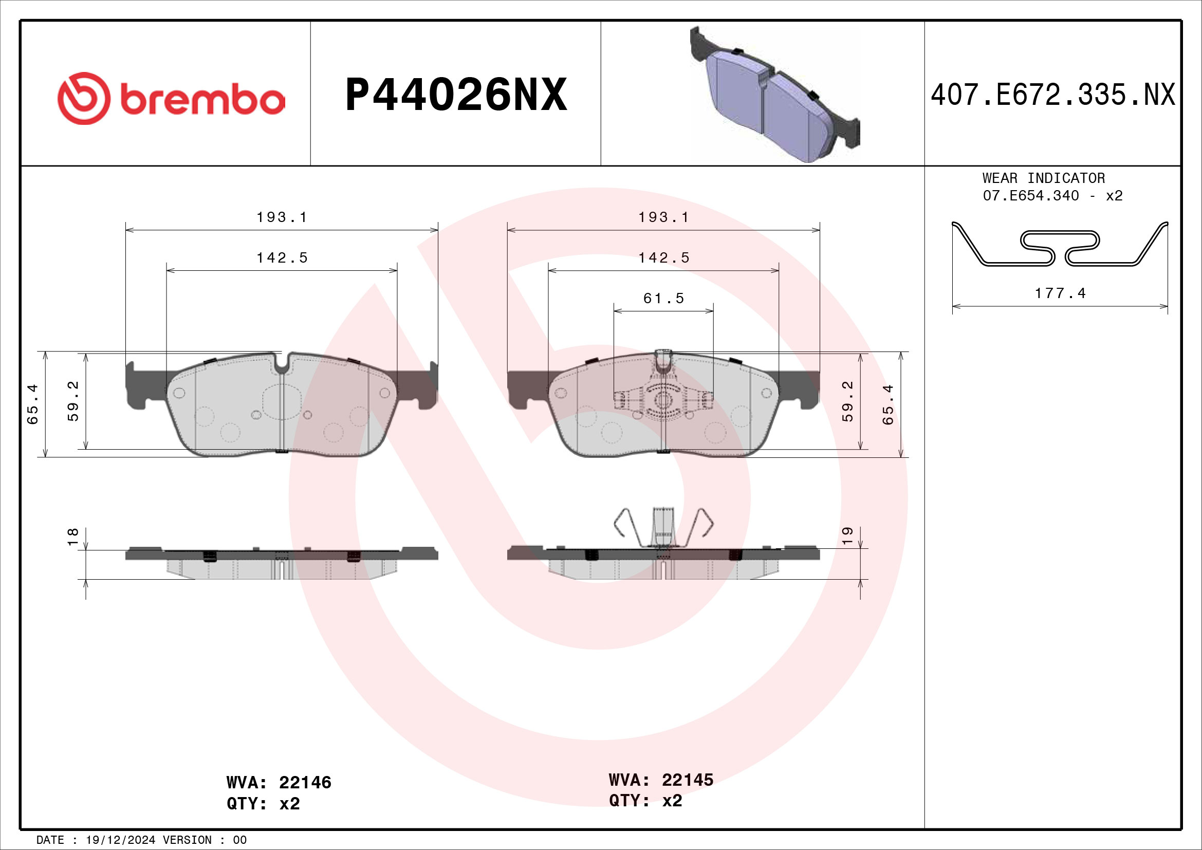 BREMBO P44026NX Kit...