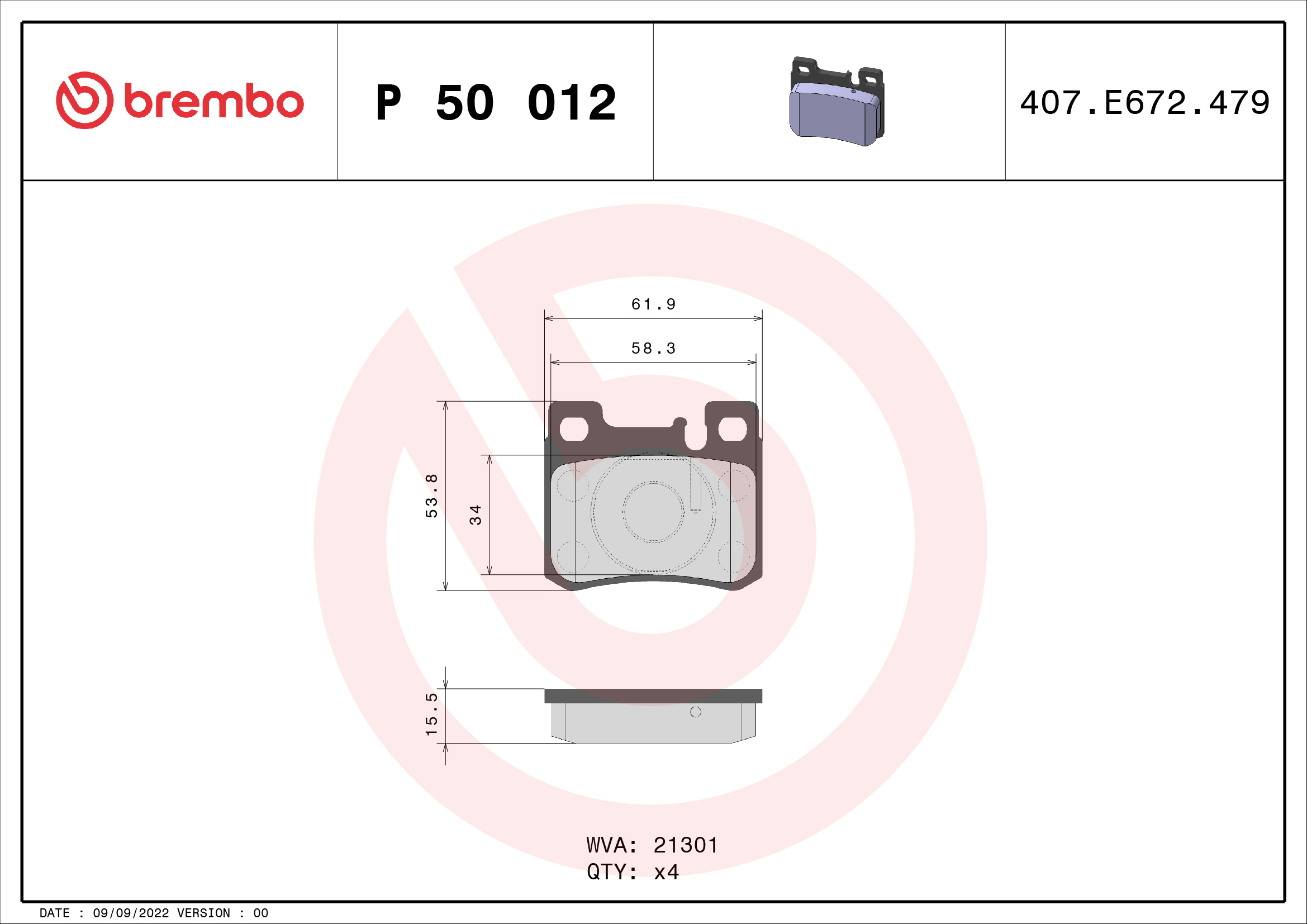BREMBO P 50 012 Kit...