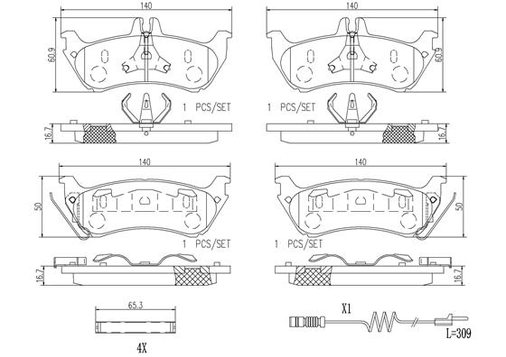 BREMBO P50044N PRIME LINE - Ceramic Bremsbelagsatz, Scheibenbremse
