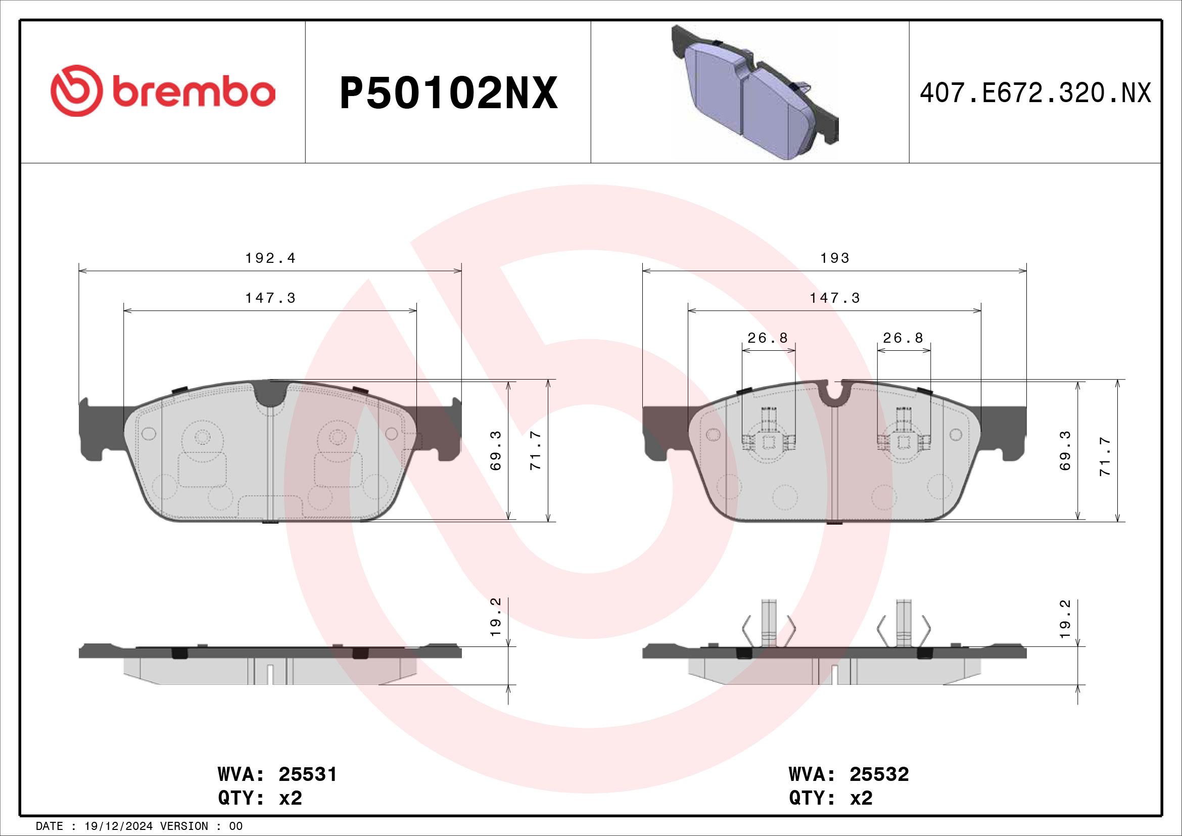 BREMBO P50102NX Kit...