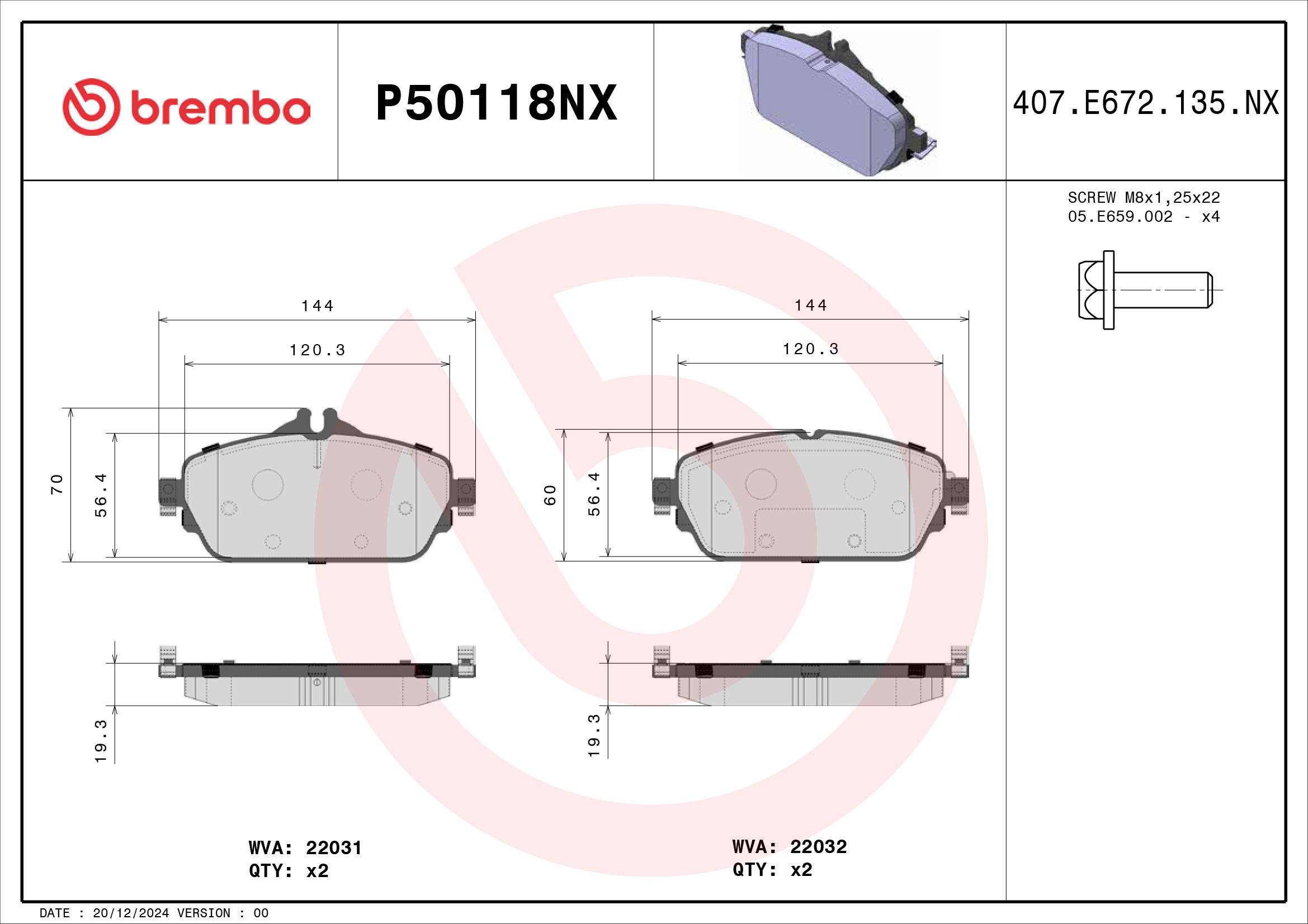 BREMBO P50118NX Kit...