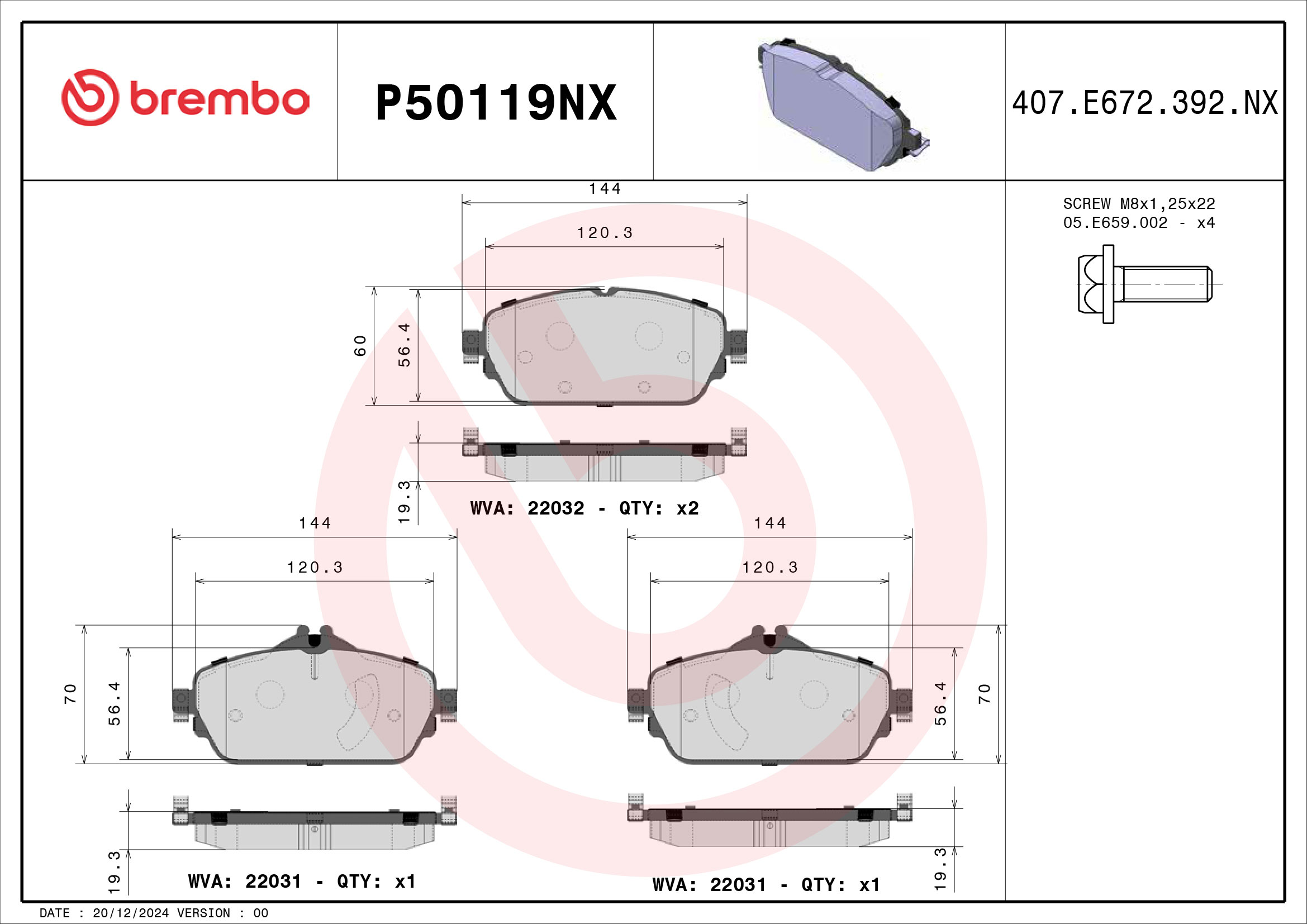 BREMBO P50119NX Kit...