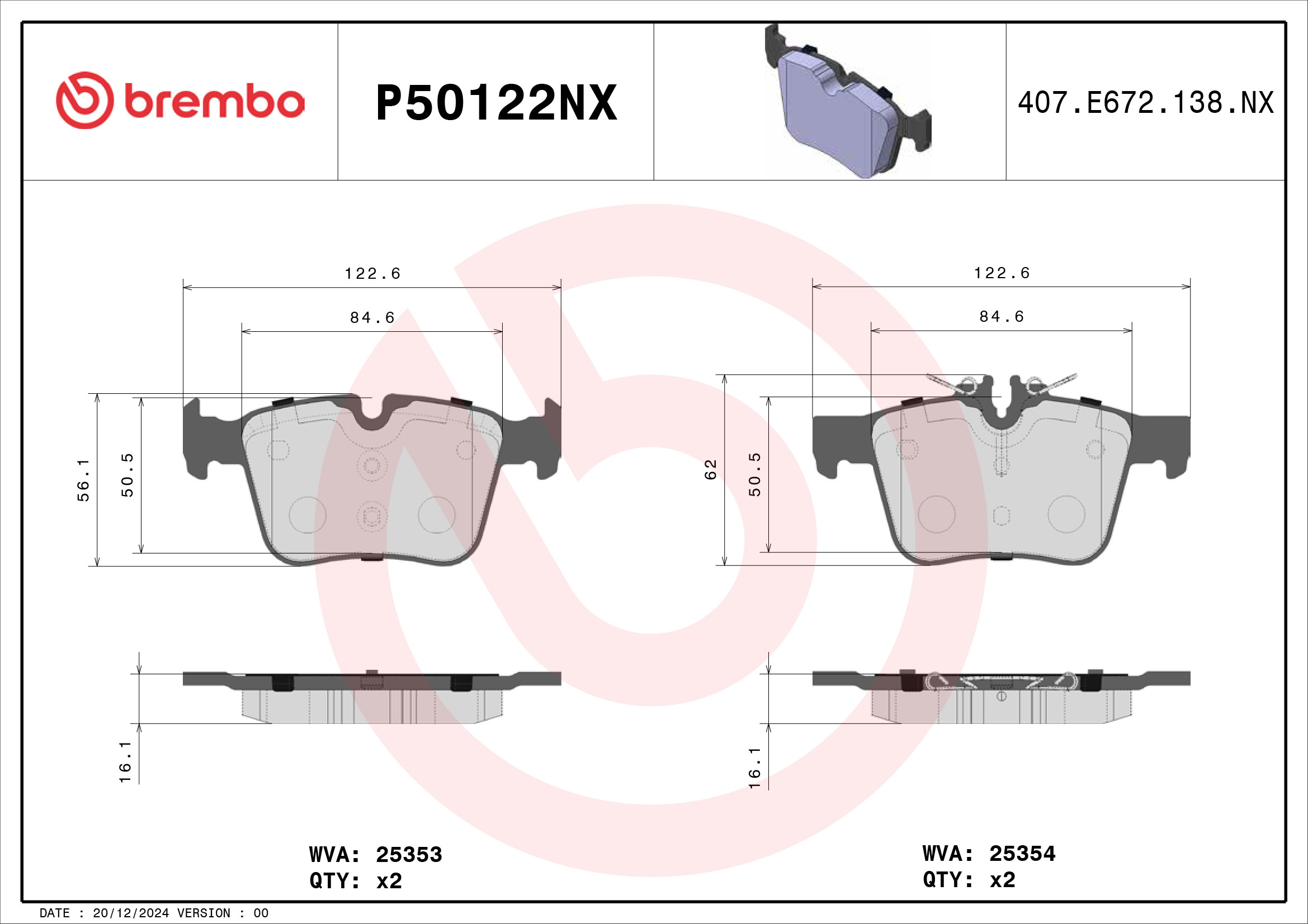 BREMBO P50122NX Kit...