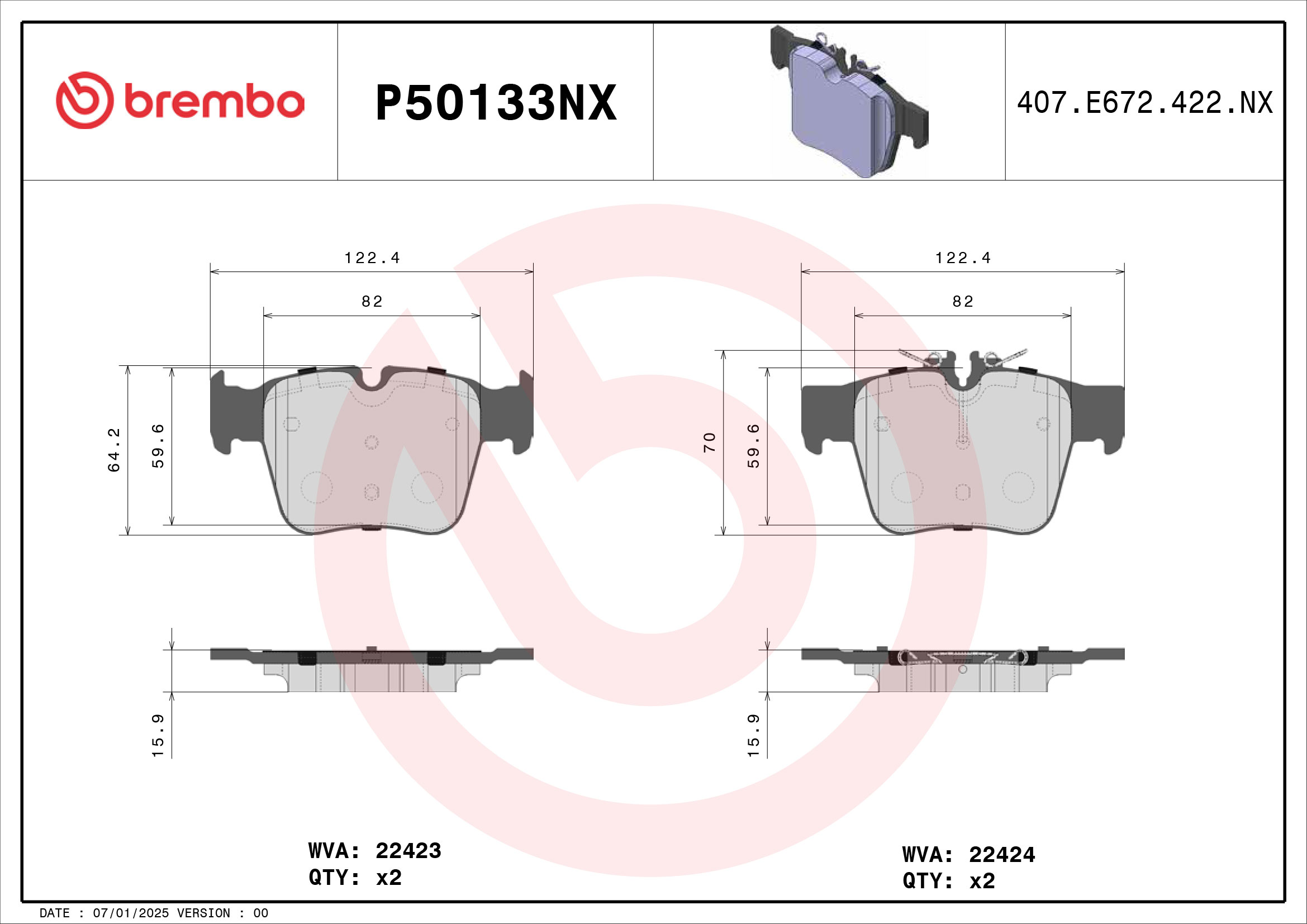 BREMBO P50133NX Kit...