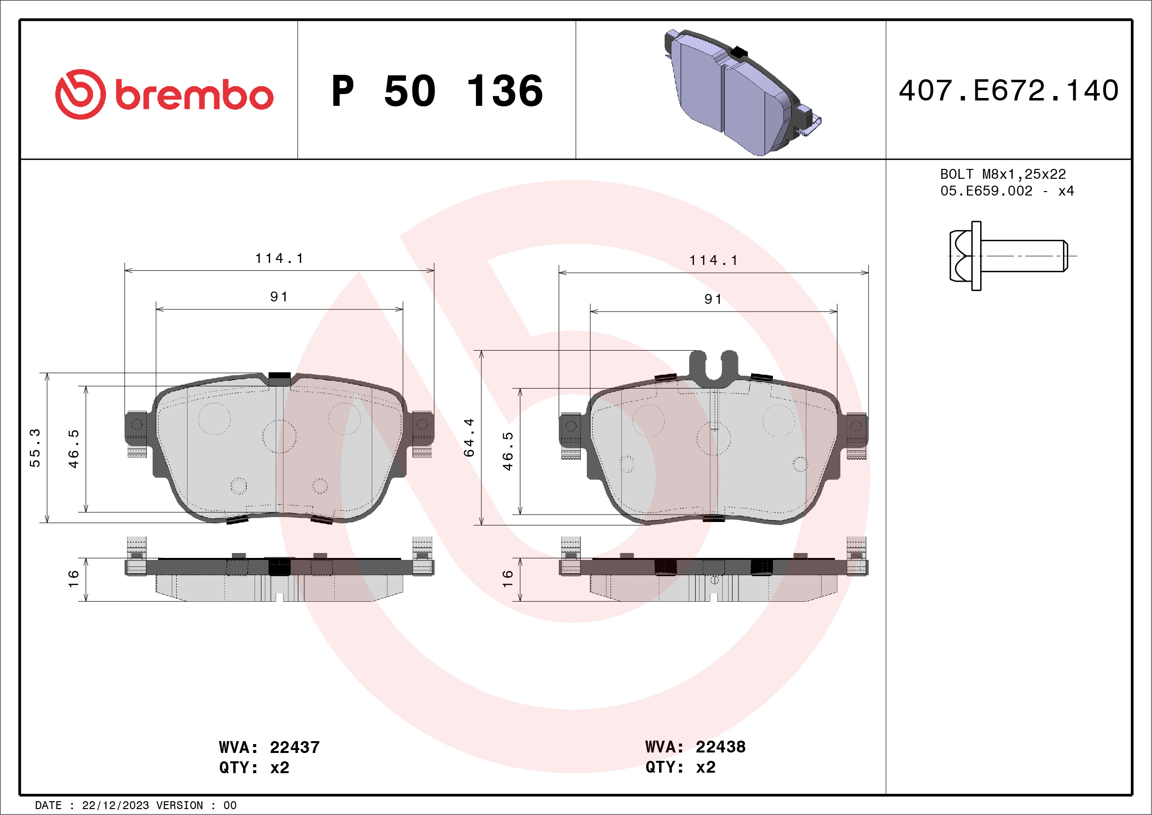 BREMBO P 50 136 Kit...