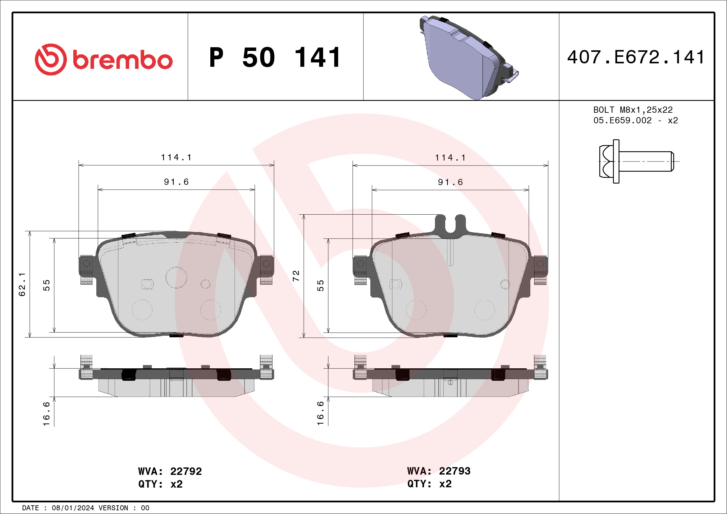 BREMBO P 50 141 PRIME LINE...