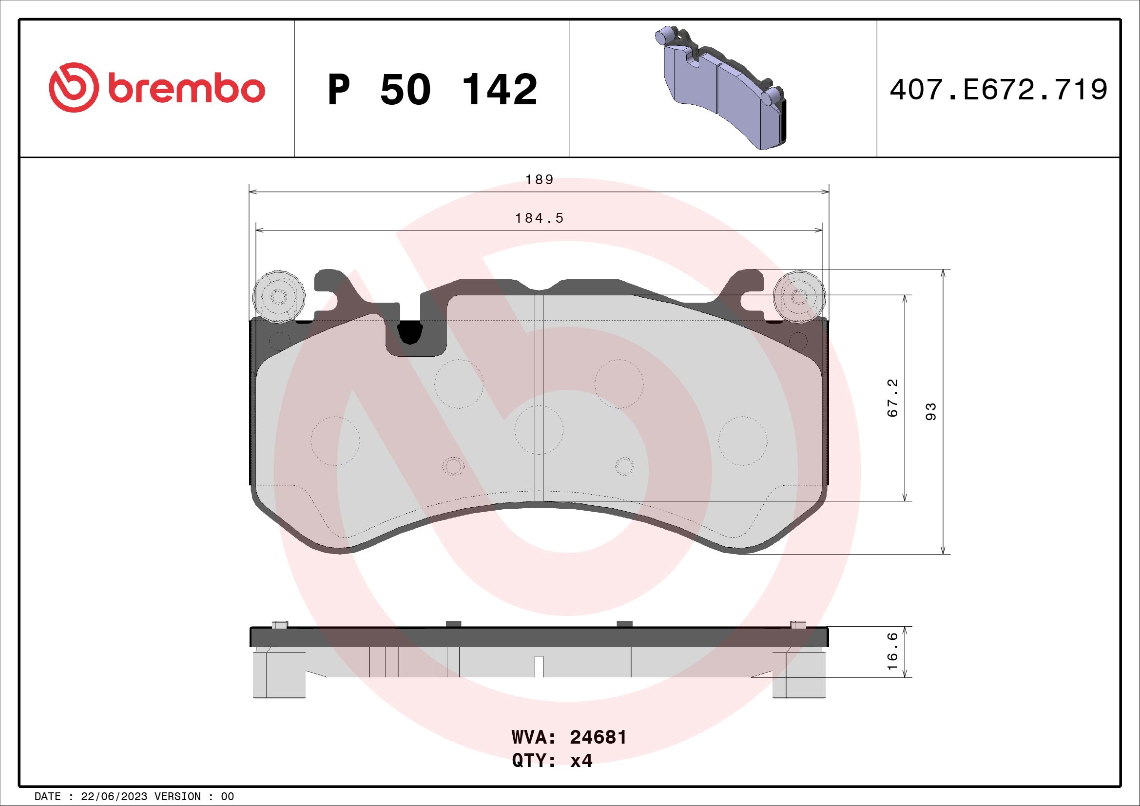 BREMBO P 50 142 Sada...