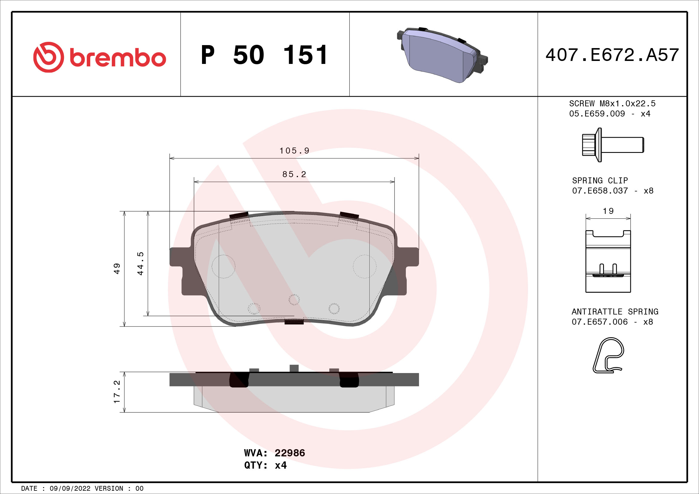 BREMBO P 50 151 Kit...