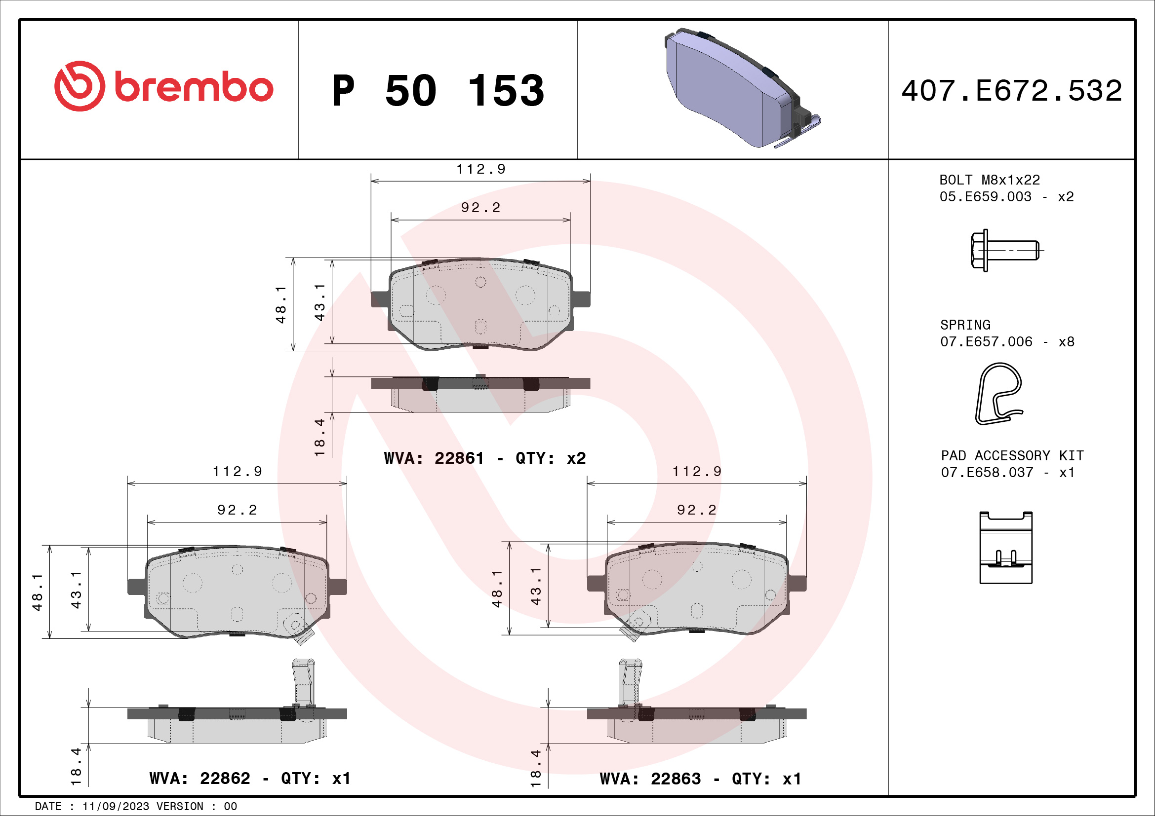 BREMBO P 50 153 Kit...