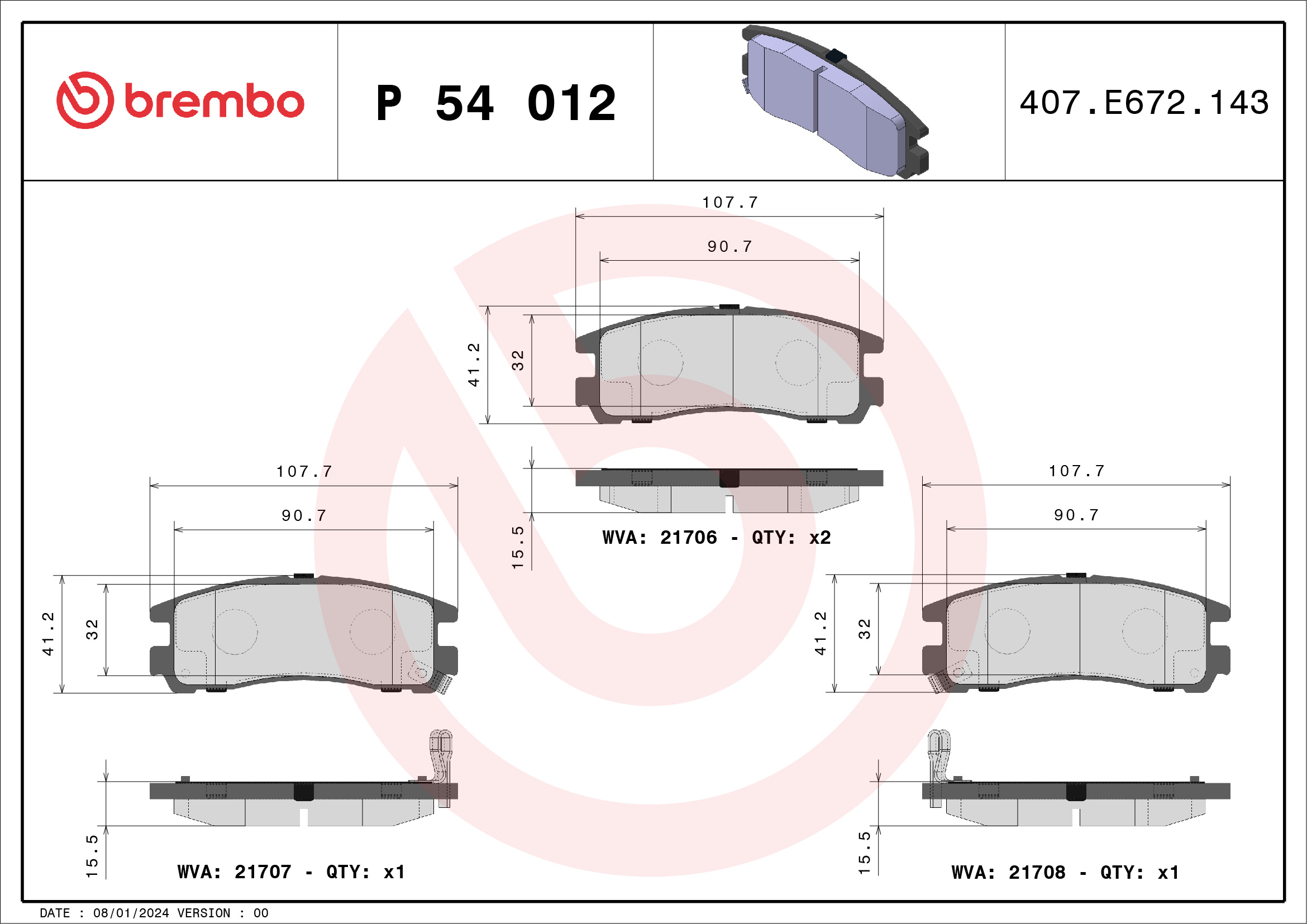 BREMBO P 54 012 Sada...