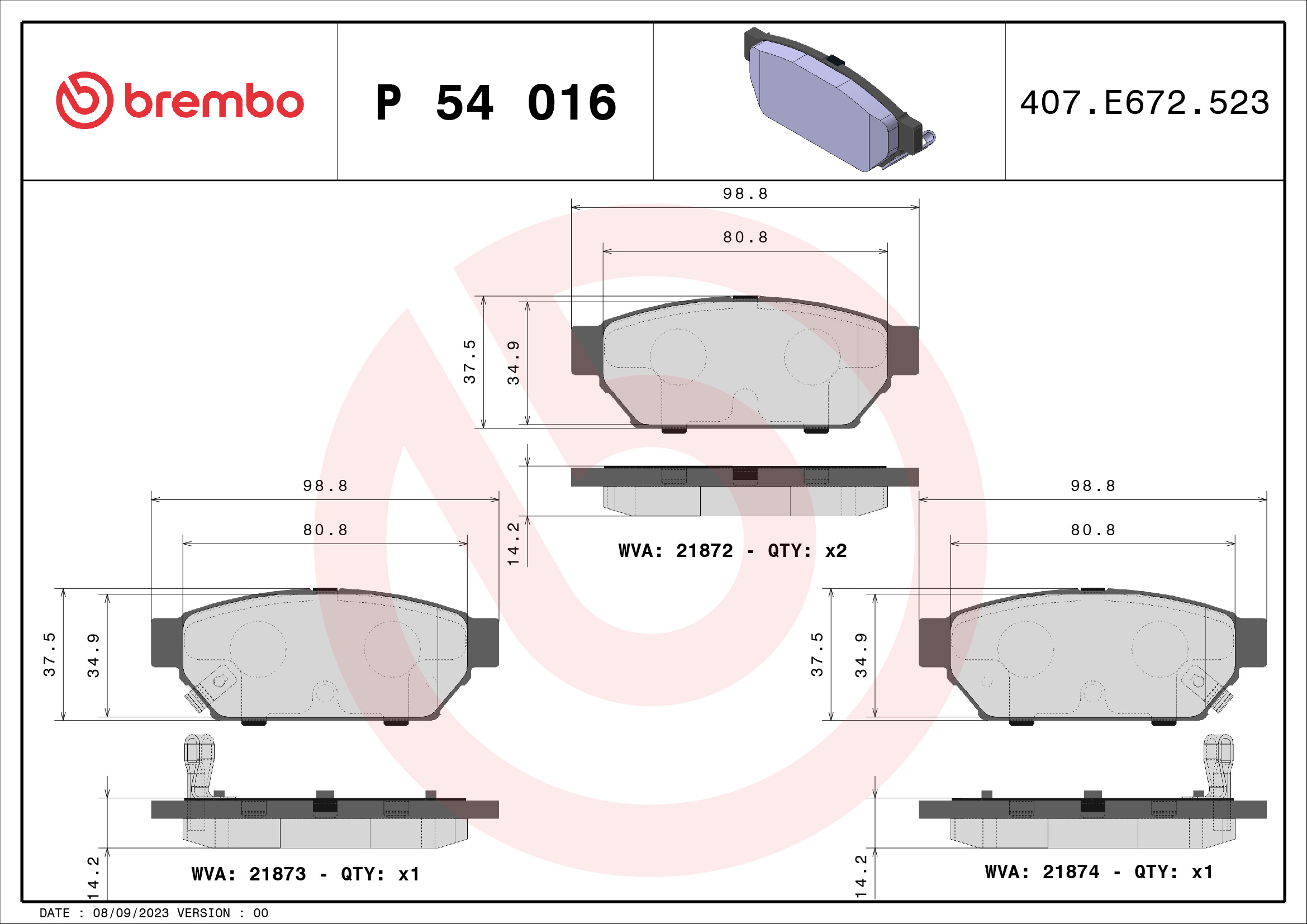 BREMBO P 54 016 Kit...