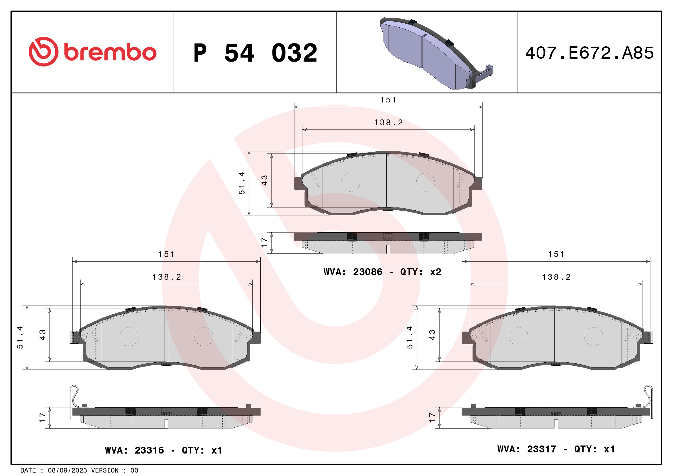 BREMBO P 54 032...