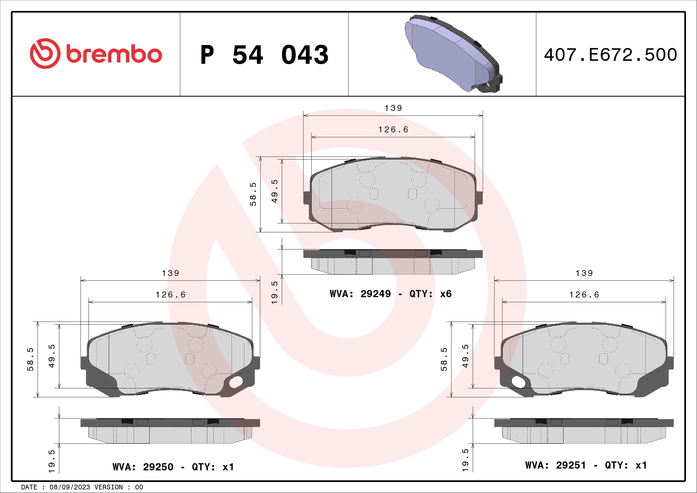 BREMBO P 54 043...