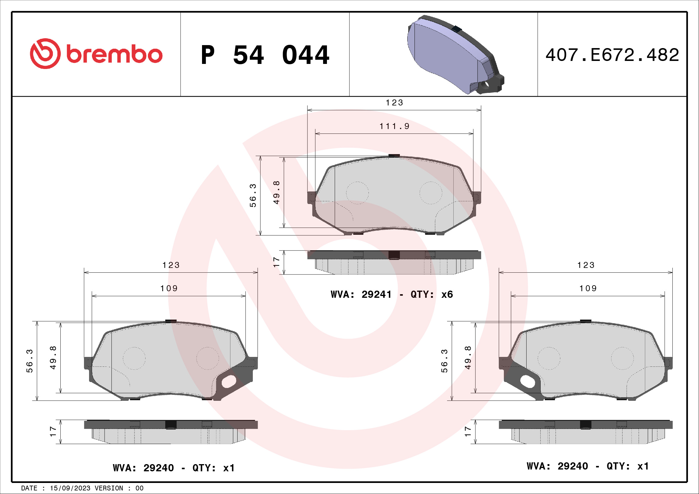BREMBO P 54 044 Kit...
