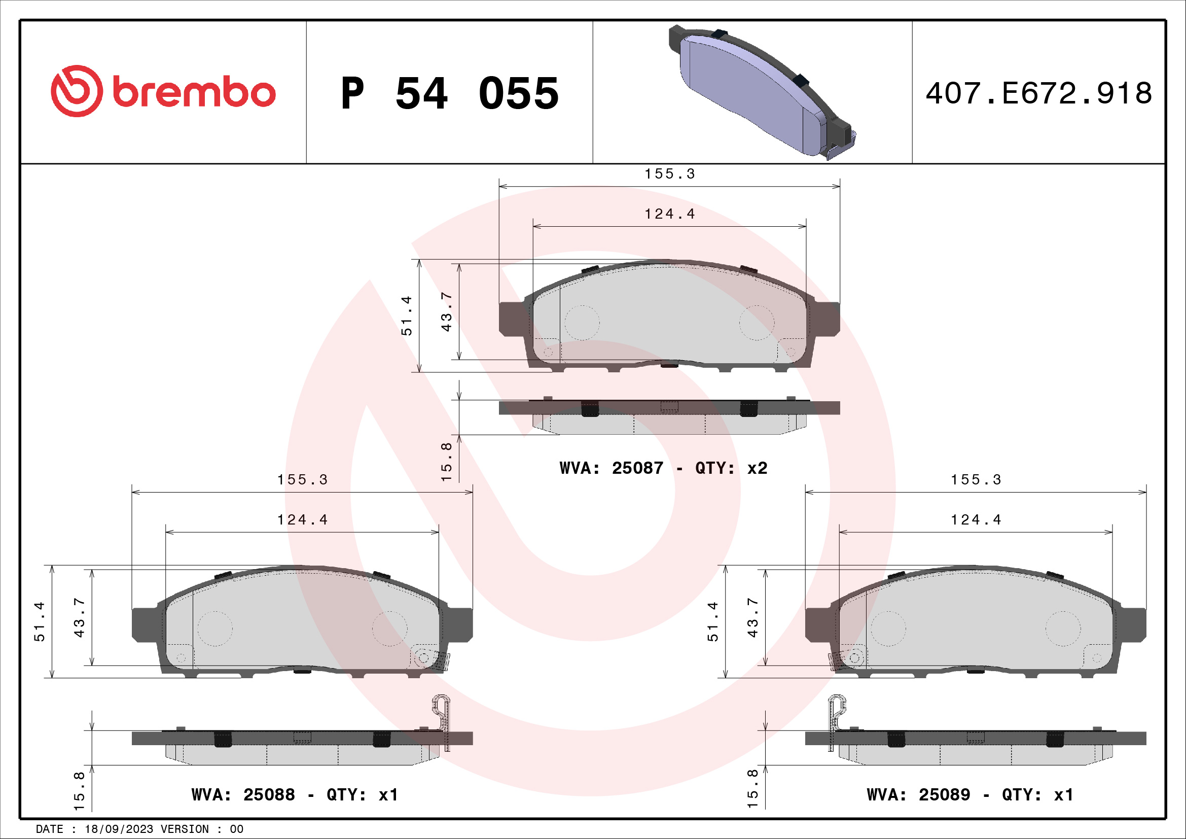 BREMBO P 54 055 Sada...